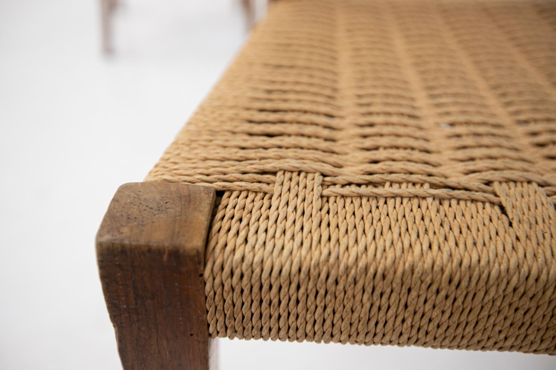 Paolo Buffa Attr. Set of Eight Chairs in Walnut Wood and Straw, 1950s 2