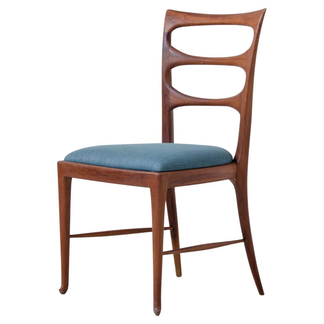 Paolo Buffa Set of Six Dining Chairs in Walnut For Sale