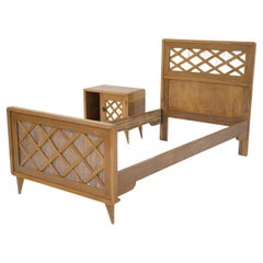 Paolo Buffa Single Bed and Bedside Table in Wood