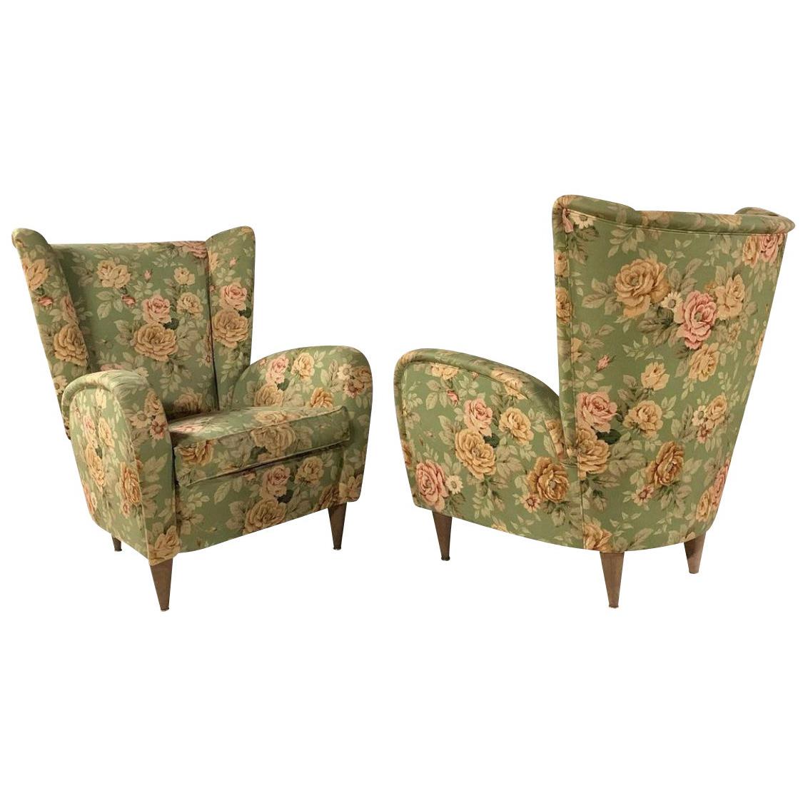 Paolo Buffa Style Armchairs, Pair