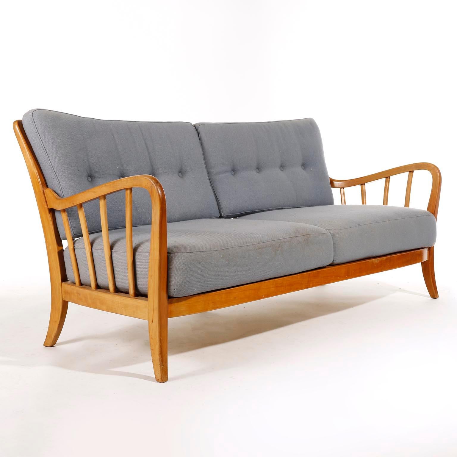 Mid-Century Modern Bench Seette Seat by Thonet, Attributed to Josef Frank, Wood, 1940 For Sale