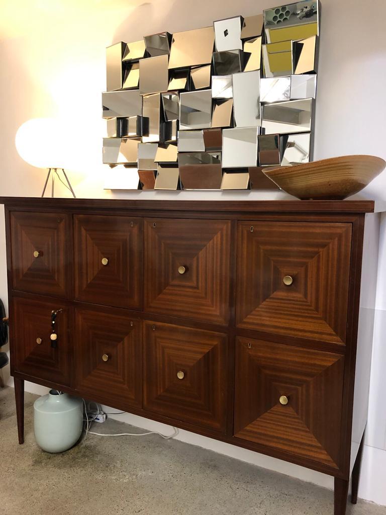 Paolo Buffa Style Cabinet in Mahogany Mid-Century Modern 1950s Italy 2