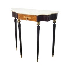 Paolo Buffa Style Console, Marble Top, 1950s