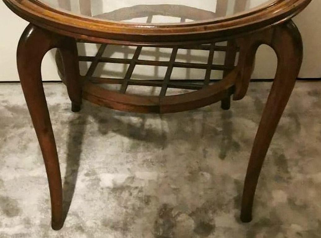 Tavolino da caffè Art Deco italiano in stile Paolo Buffa con piano in vetro in vendita 3