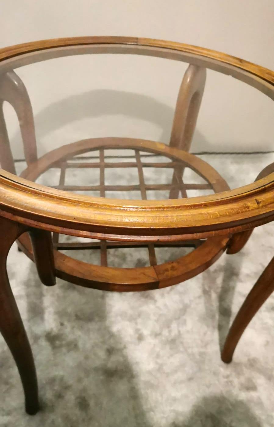 Tavolino da caffè Art Deco italiano in stile Paolo Buffa con piano in vetro in vendita 5