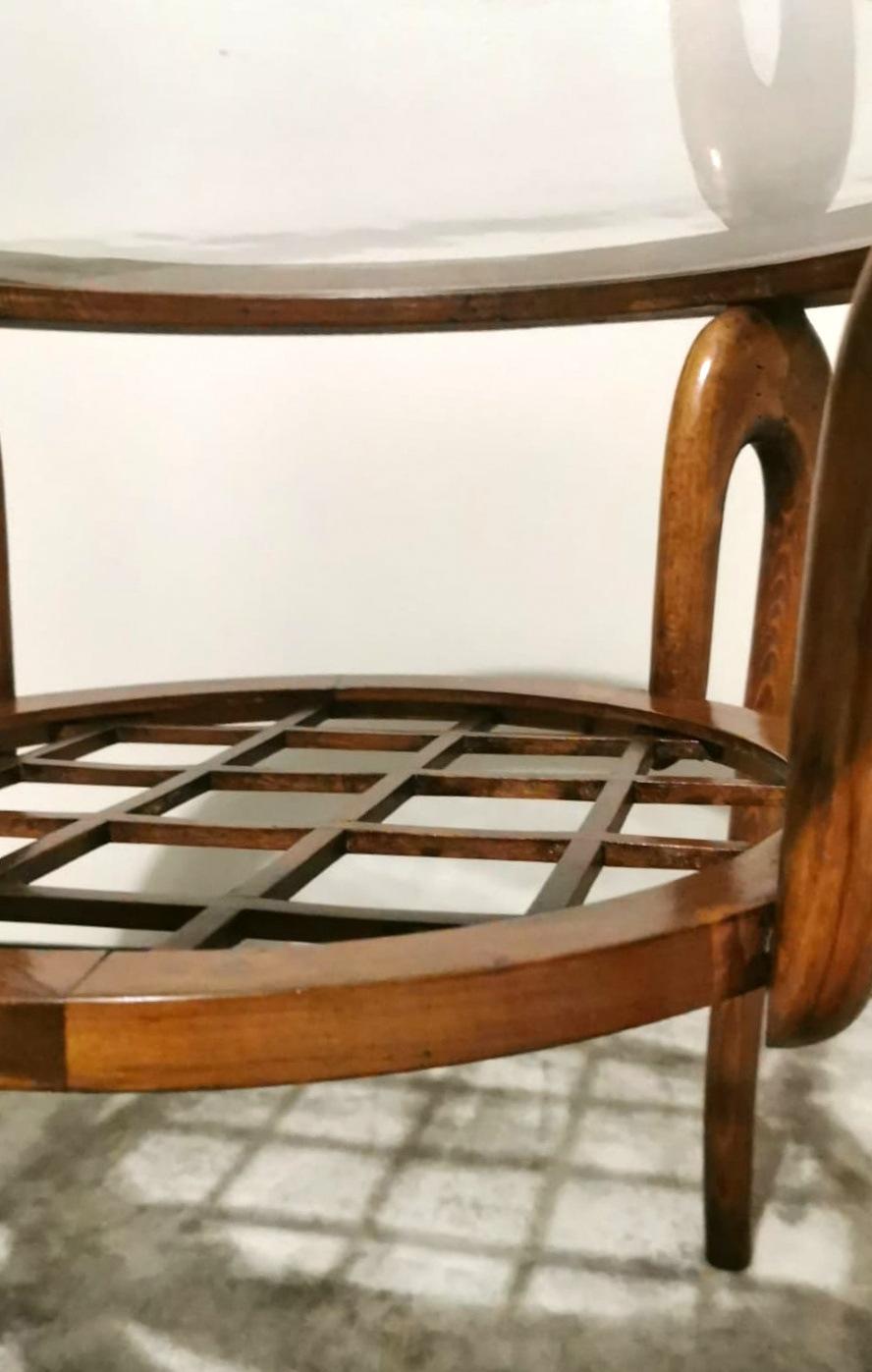 Tavolino da caffè Art Deco italiano in stile Paolo Buffa con piano in vetro in vendita 8