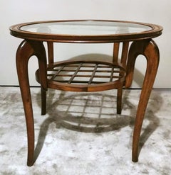 Paolo Buffa Style Italian Art Deco Coffee Table With Glass Top