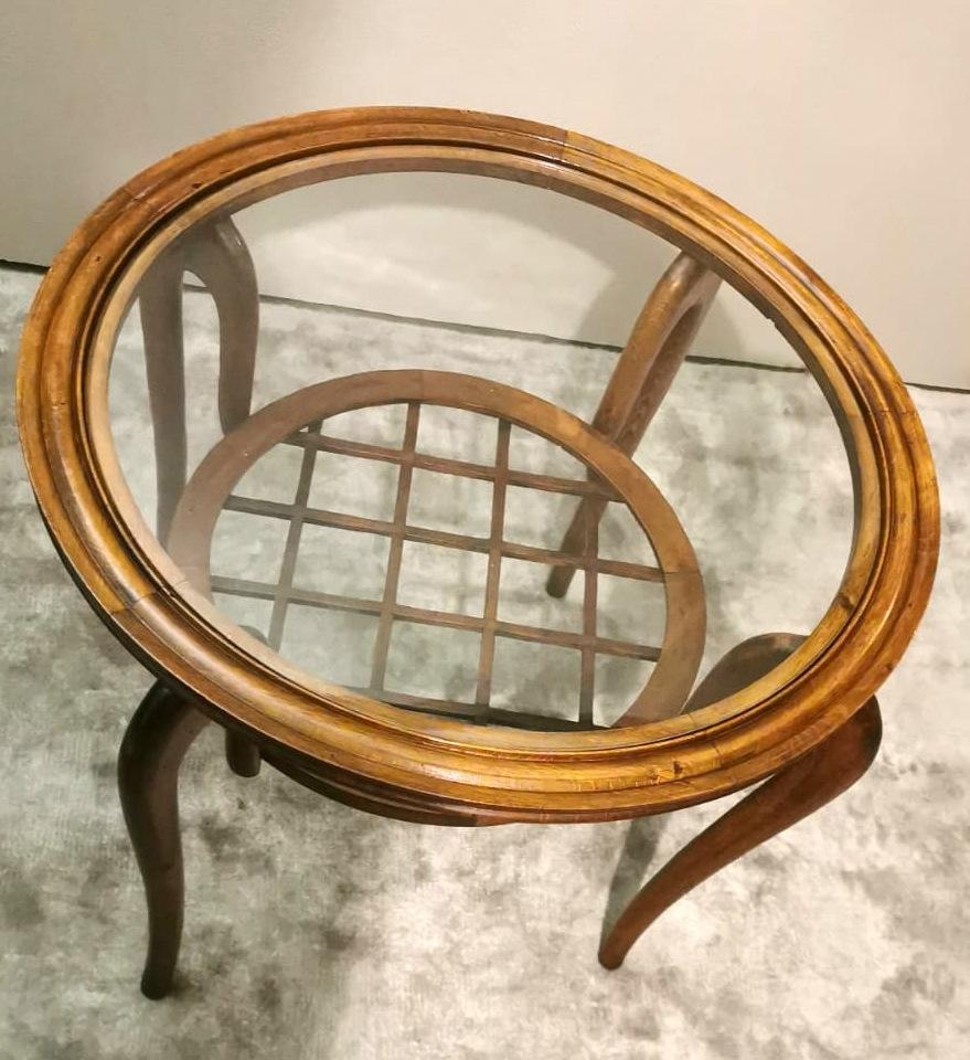 Vetro Tavolino da caffè Art Deco italiano in stile Paolo Buffa con piano in vetro in vendita