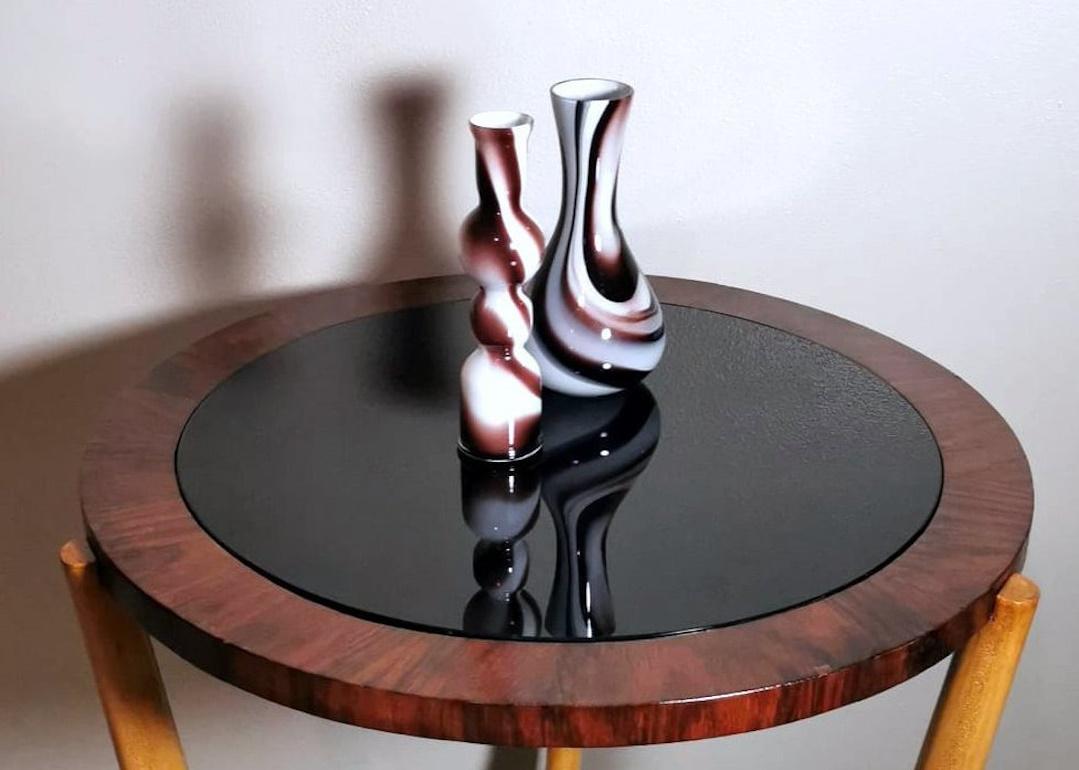 Table basse ronde Art déco italienne de style Paolo Buffa avec verre foncé. en vente 6