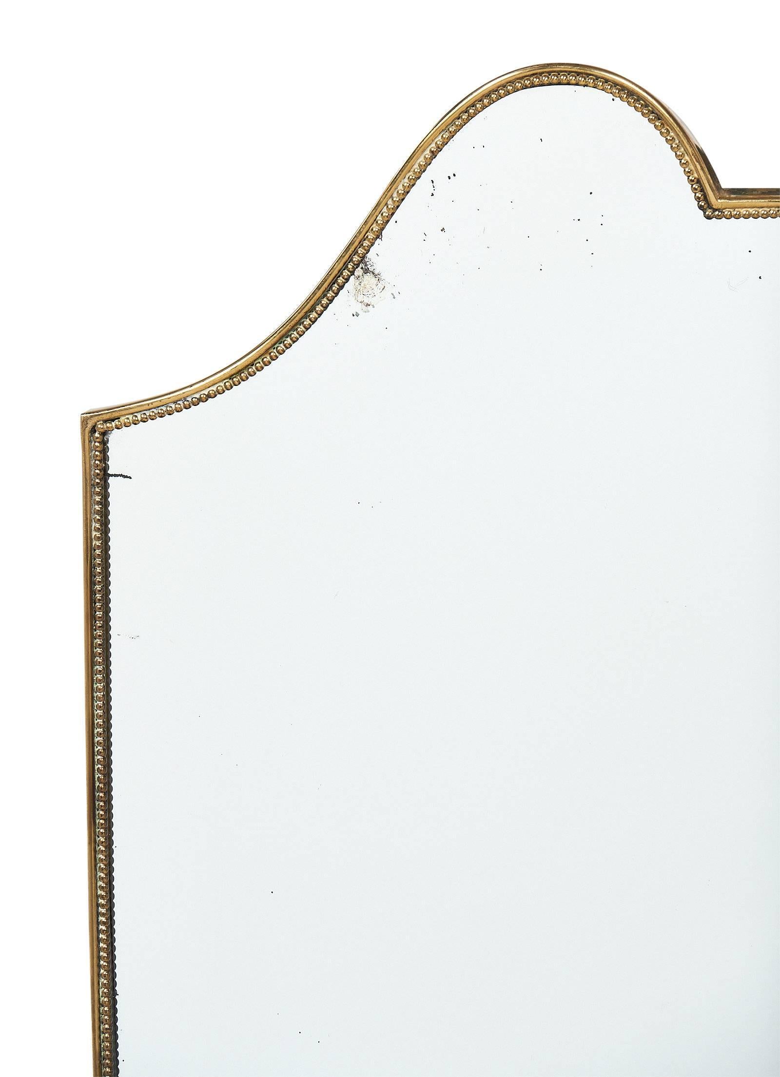 Paolo Buffa Style Italian Pair of Vintage Brass Mirrors 1