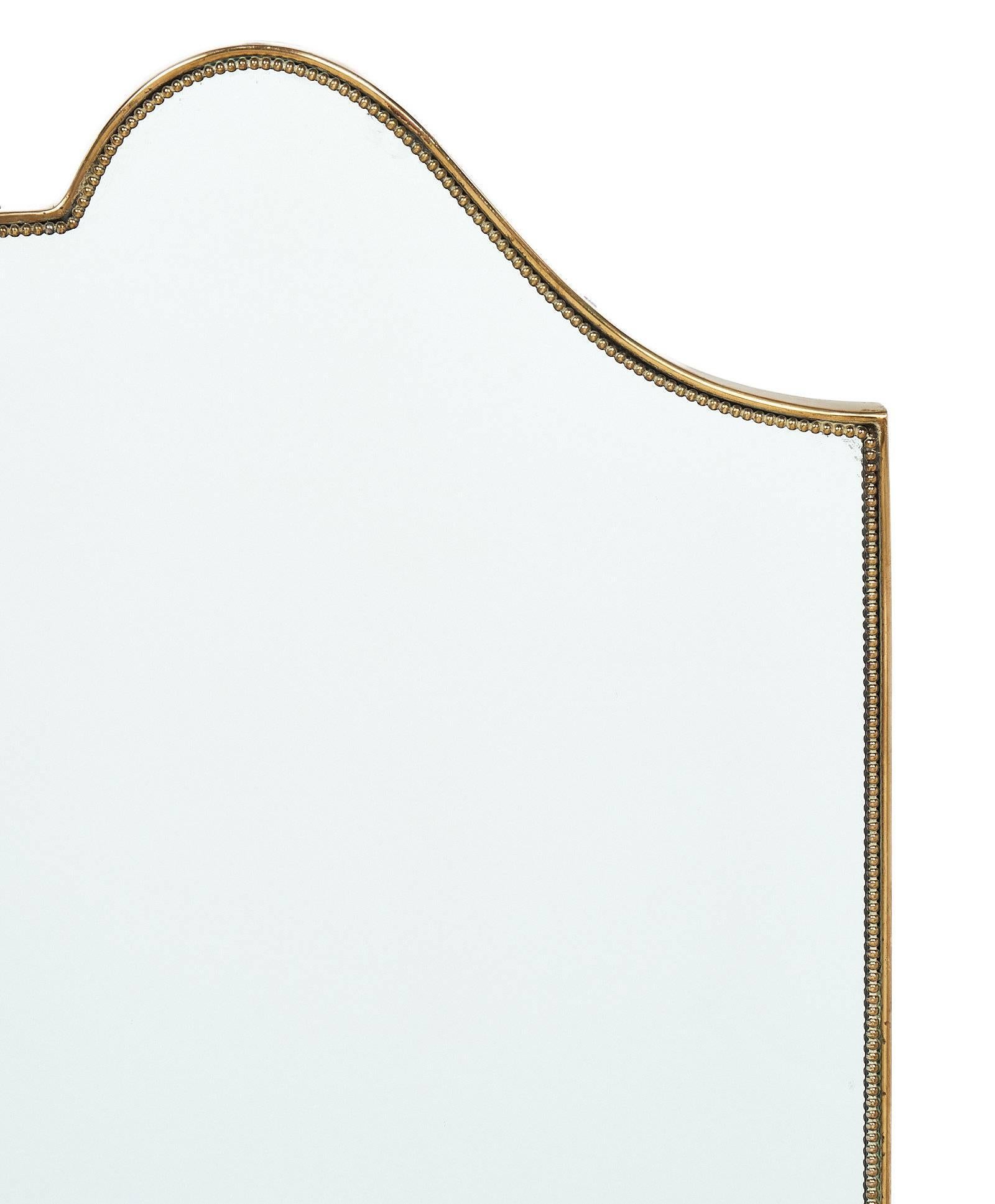 Paolo Buffa Style Italian Pair of Vintage Brass Mirrors 4