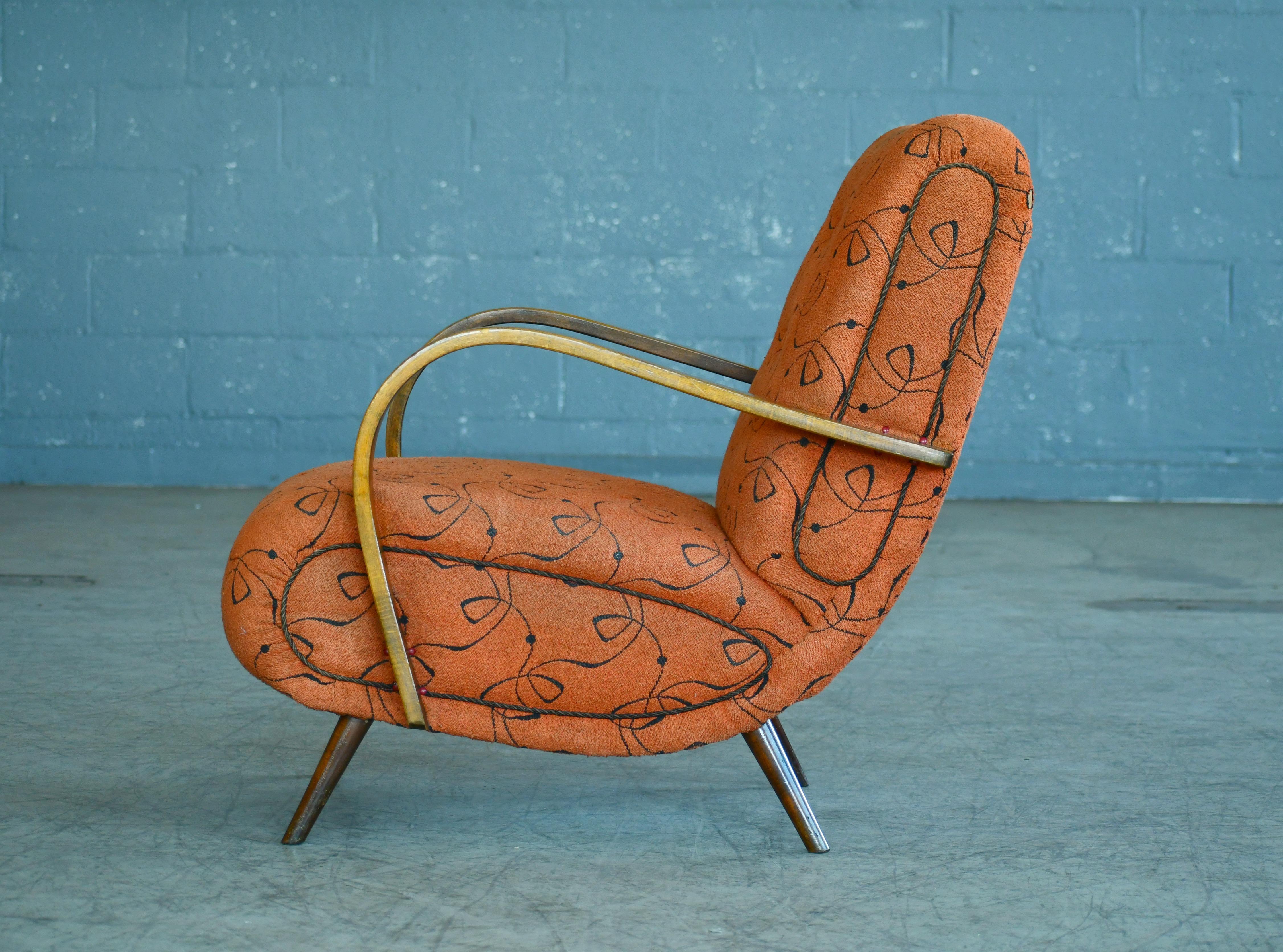 Mid-Century Modern Paolo Buffa Style Midcentury Italian Lounge Chair
