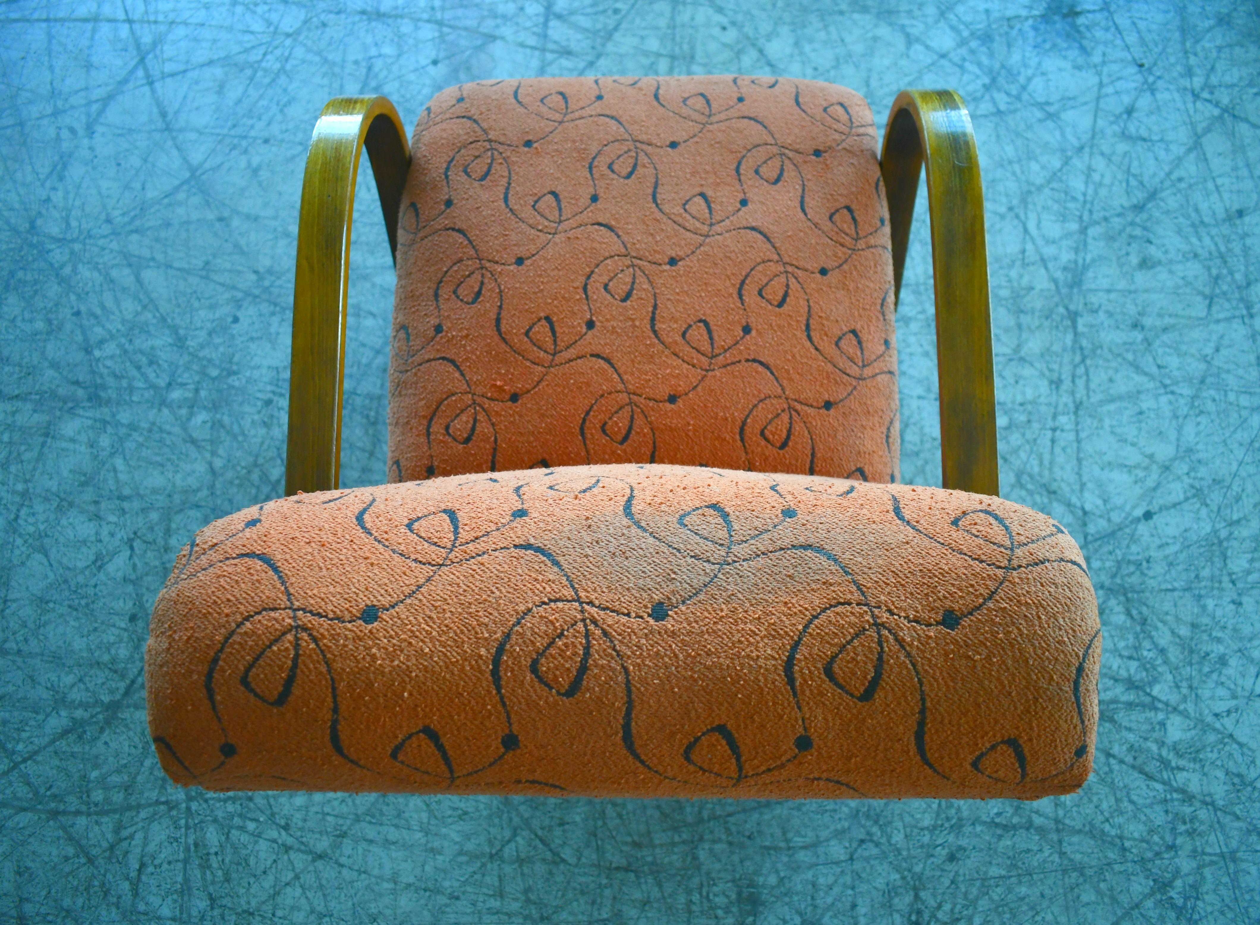 Mahogany Paolo Buffa Style Midcentury Italian Lounge Chair
