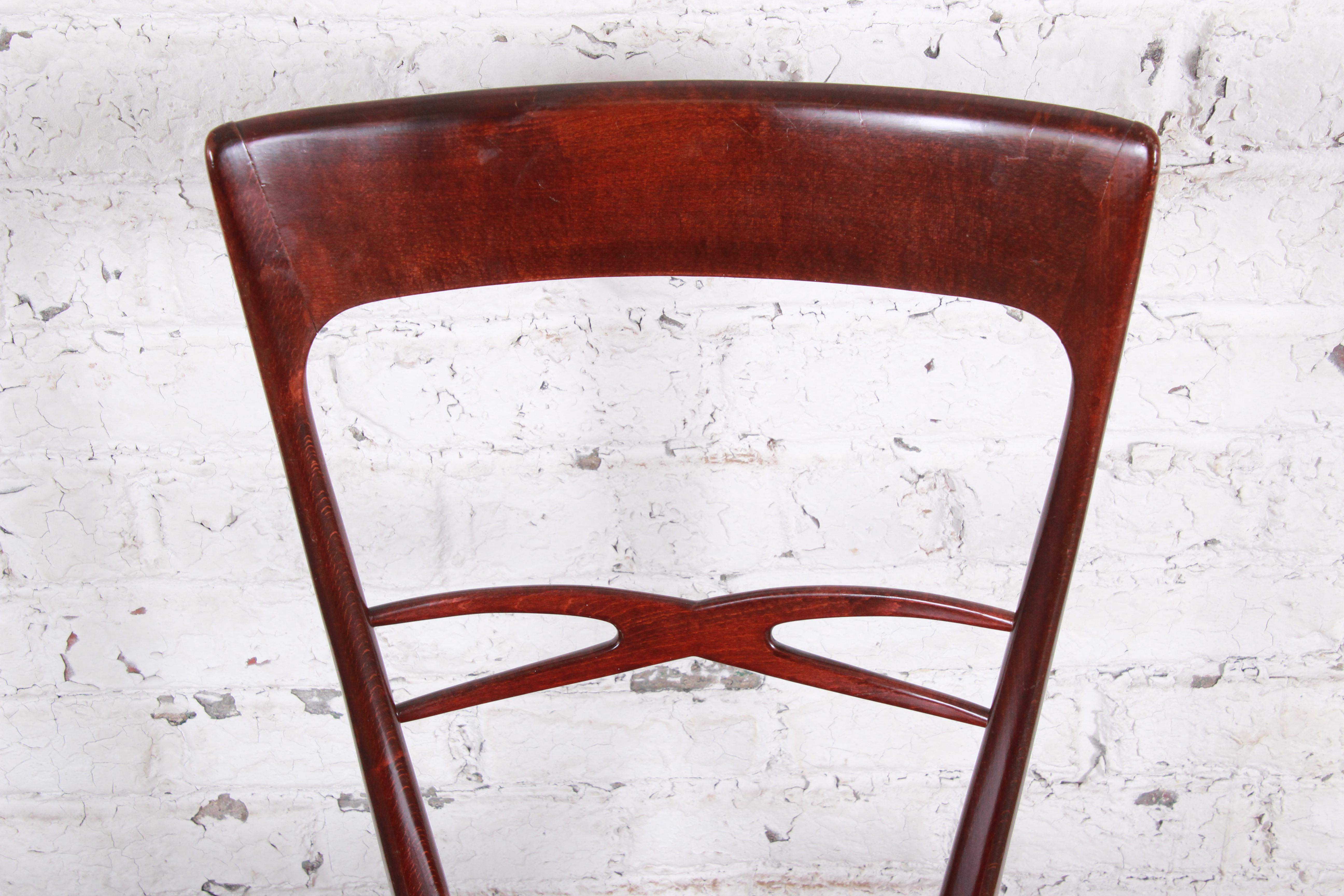 Paolo Buffa Style Mid-Century Modern Italian Dining Chairs, Set of Eight 1