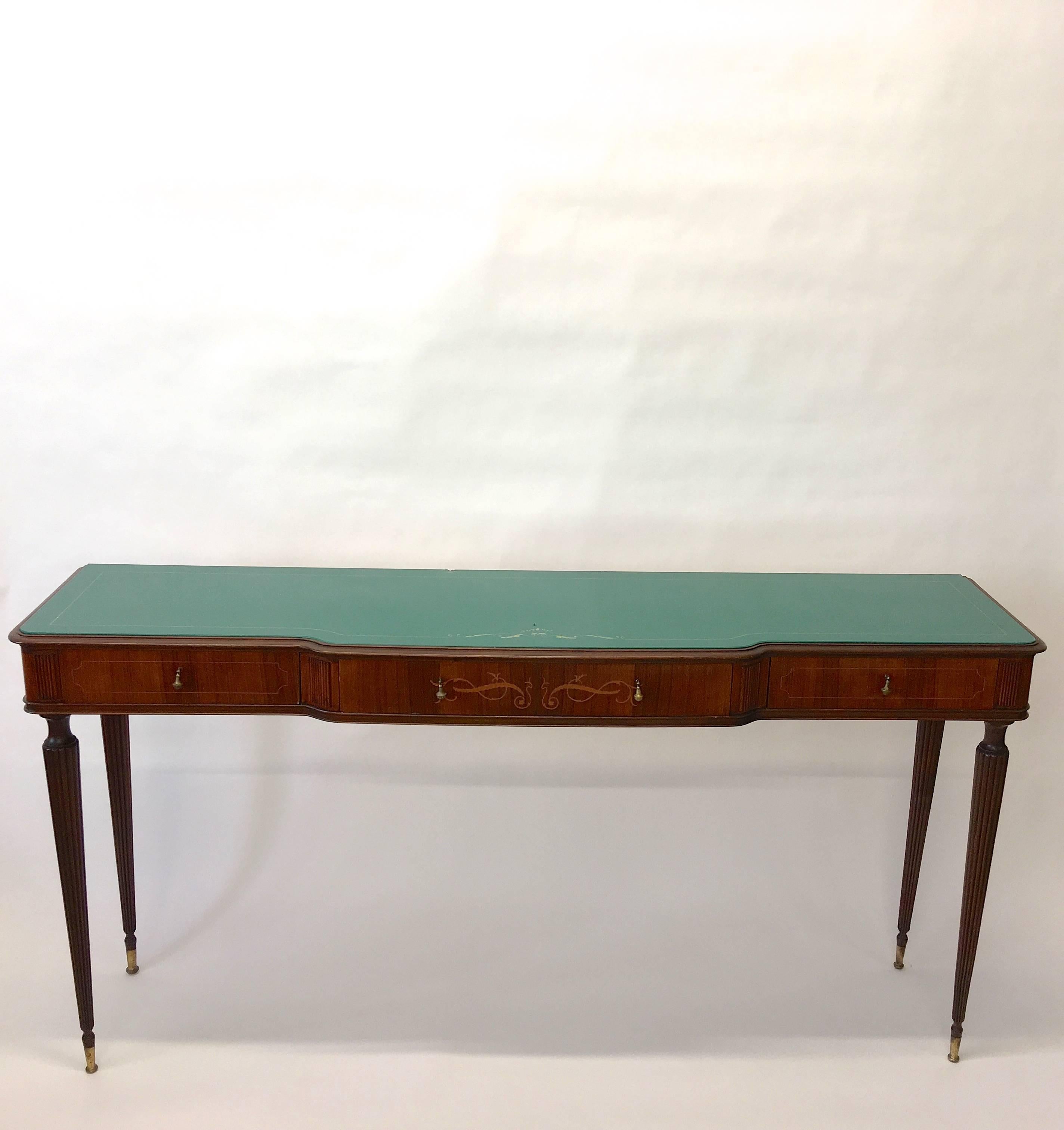 Italian Palisandro and Mahogany Console Table Attributed to Vittorio Dassi For Sale