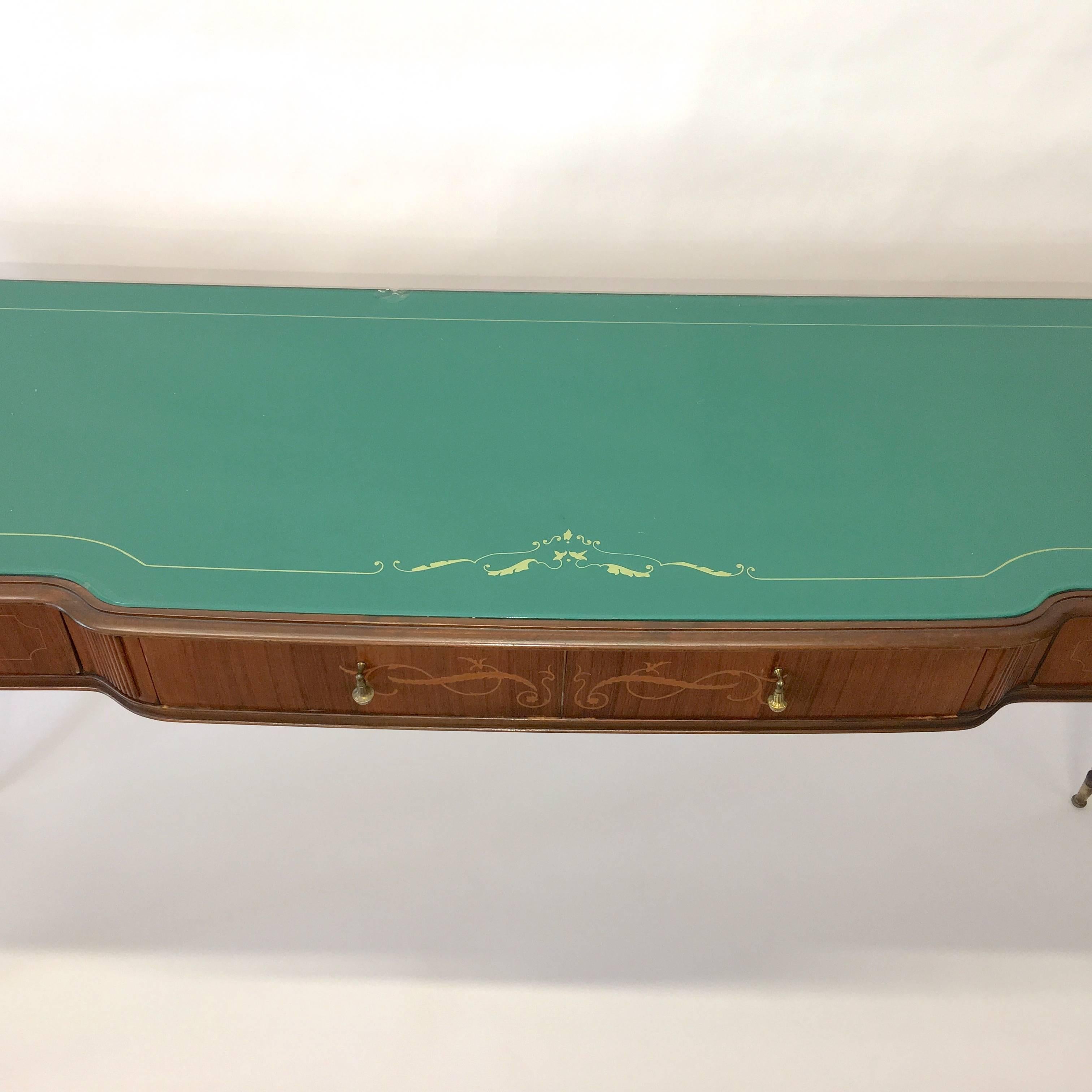 Painted Palisandro and Mahogany Console Table Attributed to Vittorio Dassi For Sale