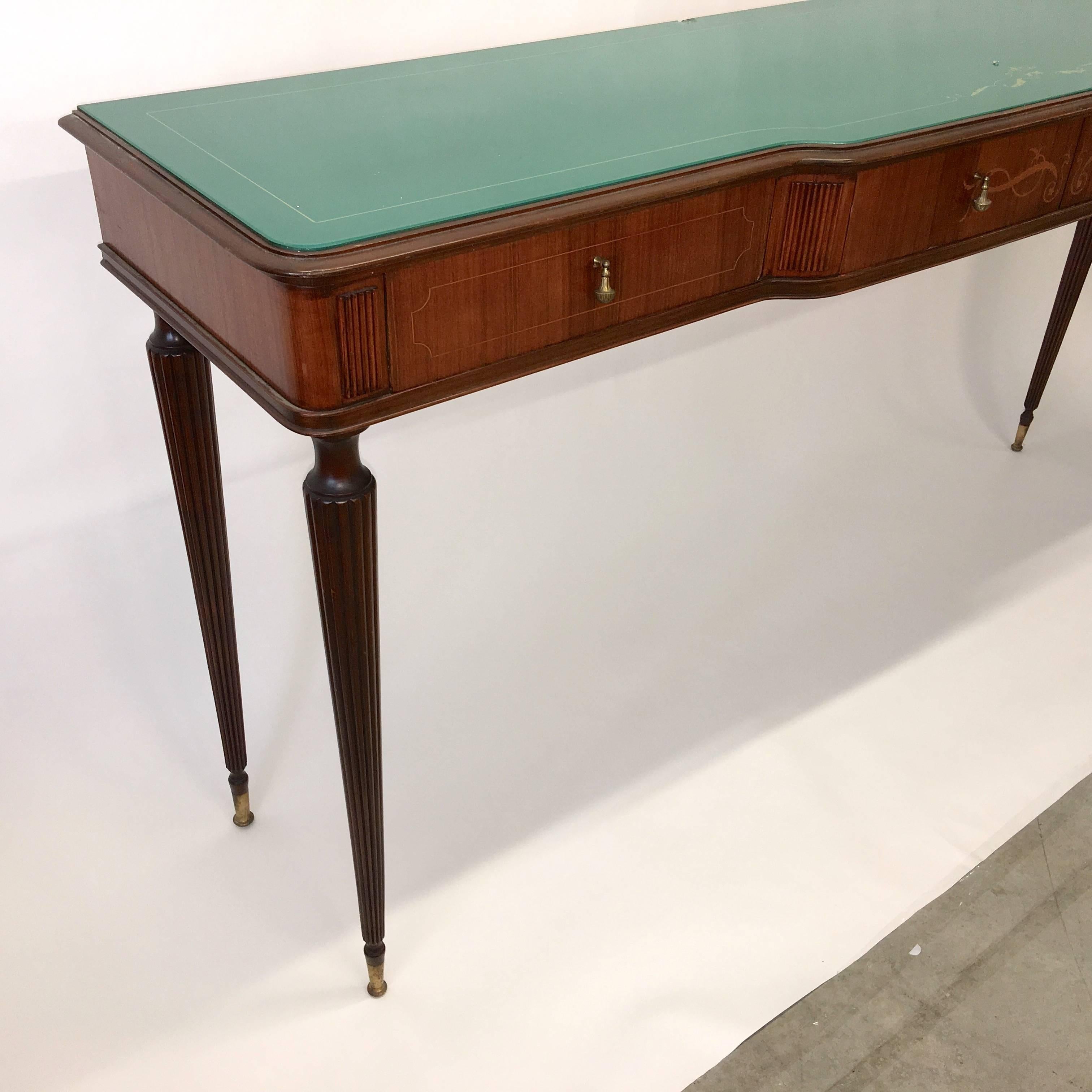 Palisandro and Mahogany Console Table Attributed to Vittorio Dassi In Excellent Condition For Sale In Hanover, MA