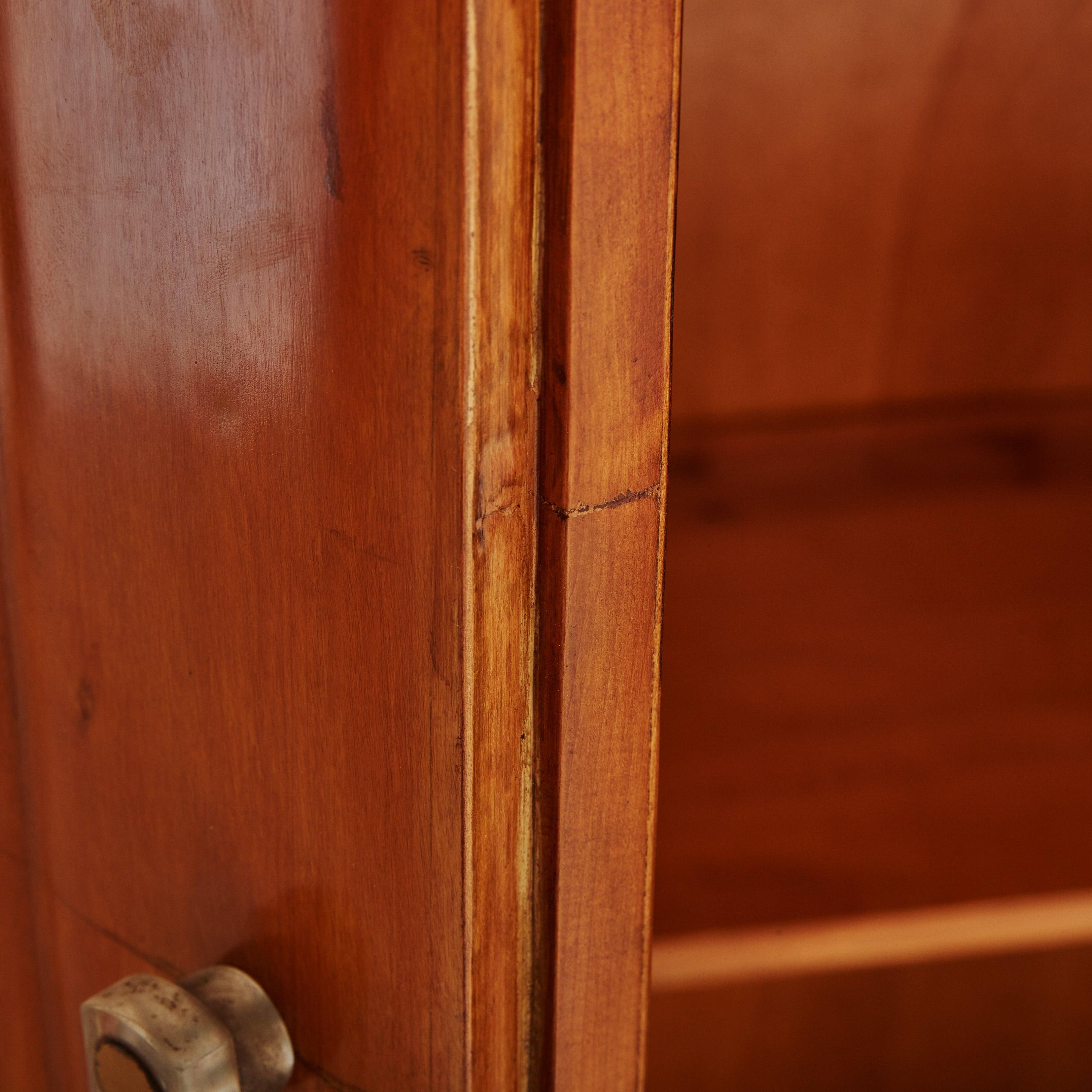 Paolo Buffa Style Wood Armoire Cabinet with Murano Glass Handles, Italy 1950s For Sale 4