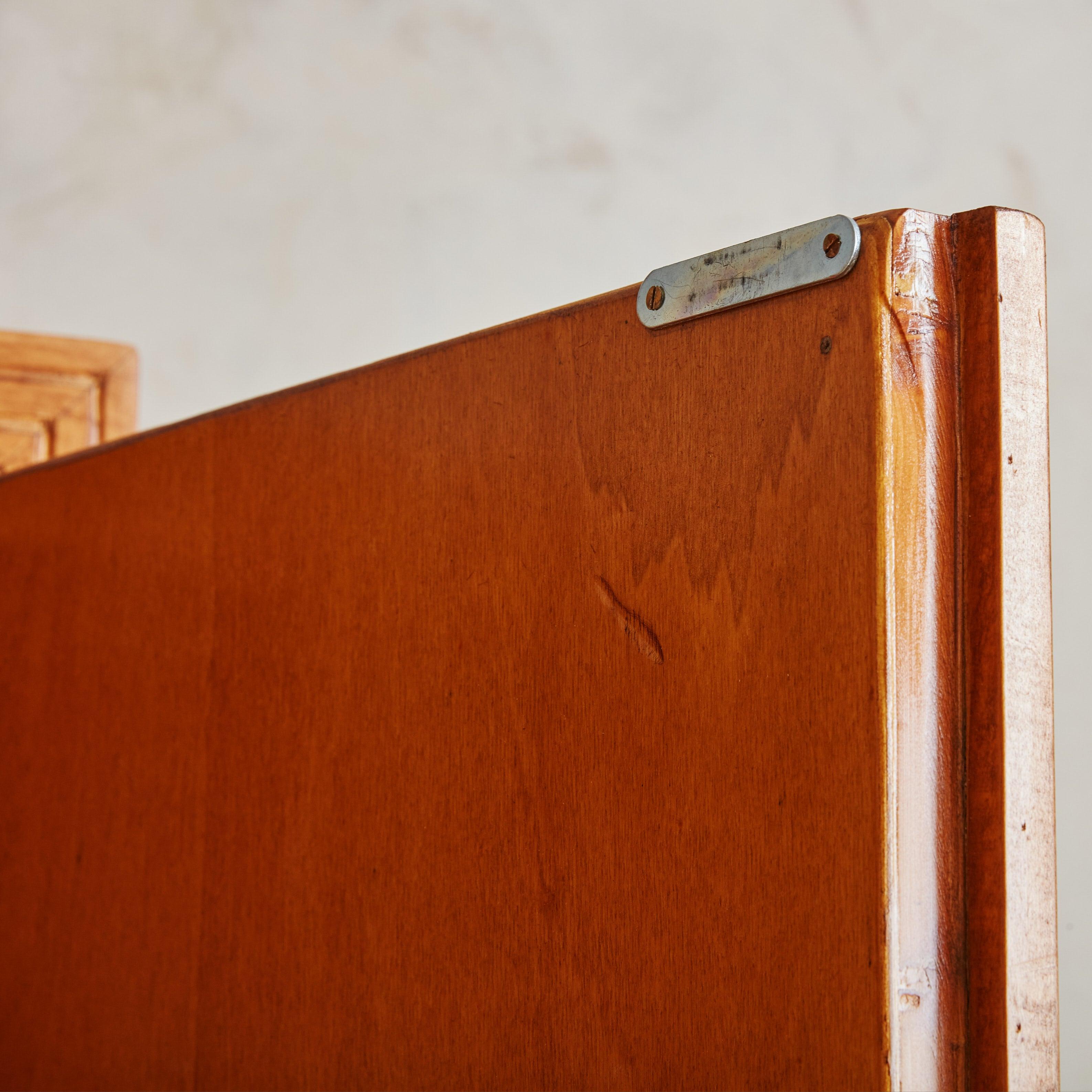 Acrylic Paolo Buffa Style Wood Armoire Cabinet with Murano Glass Handles, Italy 1950s For Sale