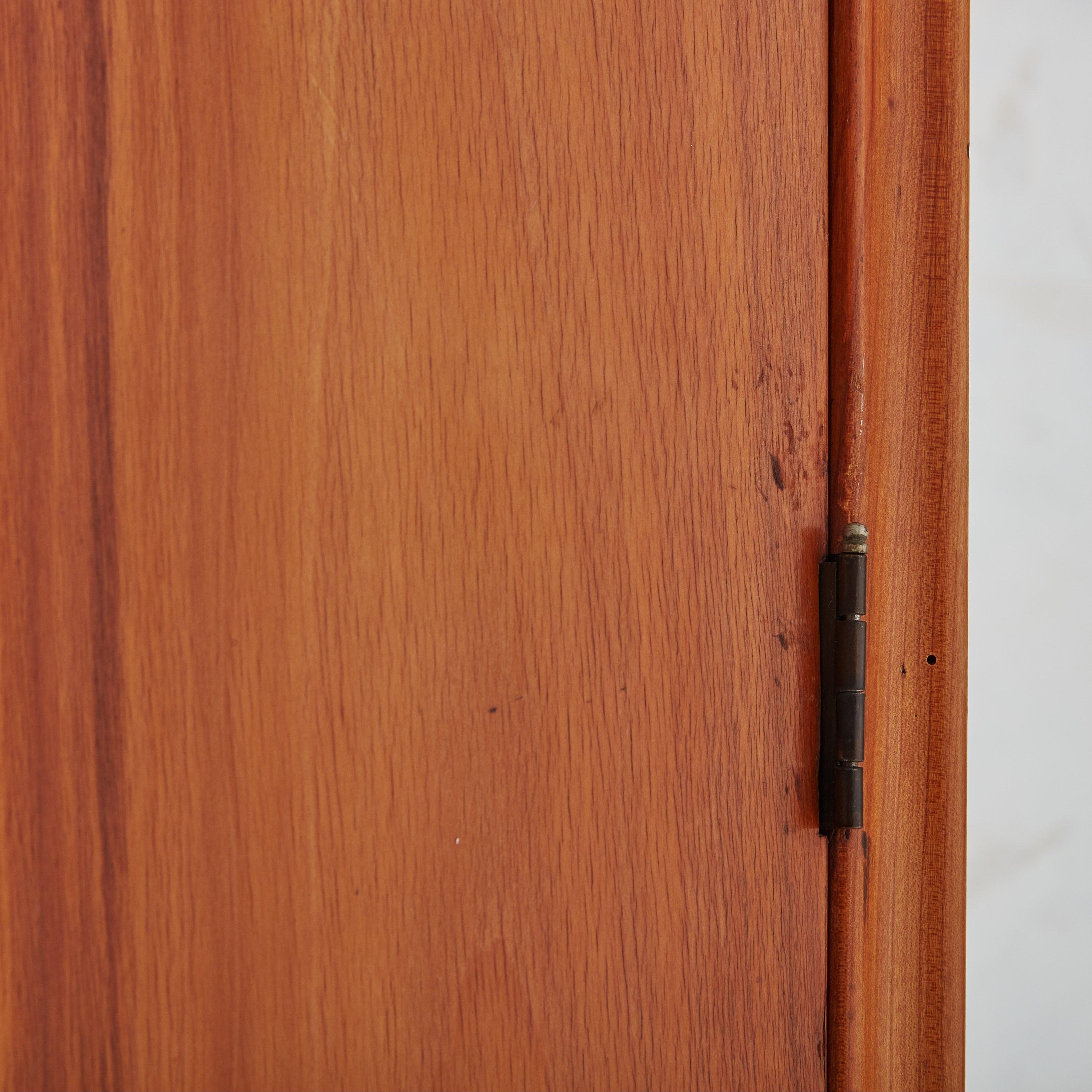 Mid-20th Century Paolo Buffa Style Wood Armoire with Glass Handles, Italy 1940s For Sale