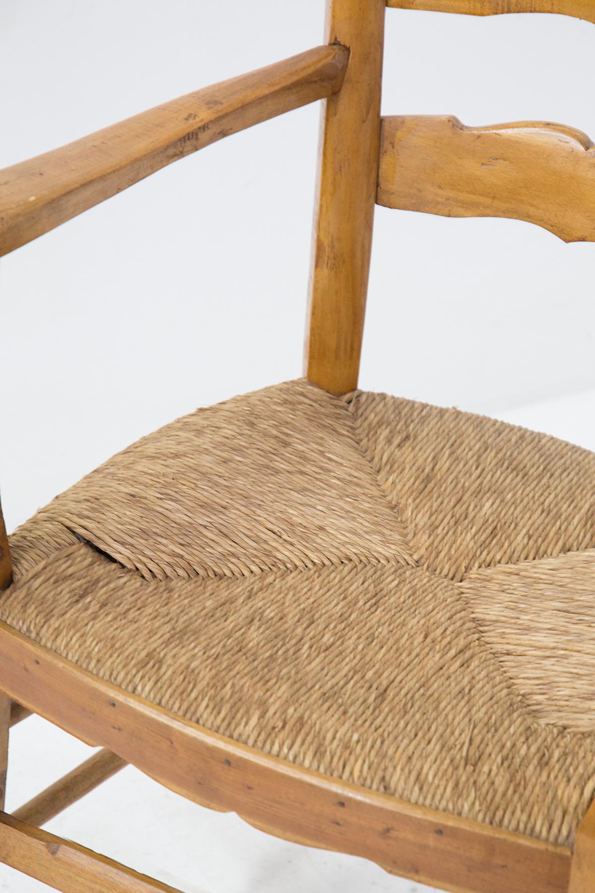 Paolo Buffa Zwei Kopfstühle aus Holz und Stroh ''Attr.'' im Zustand „Gut“ im Angebot in Milano, IT