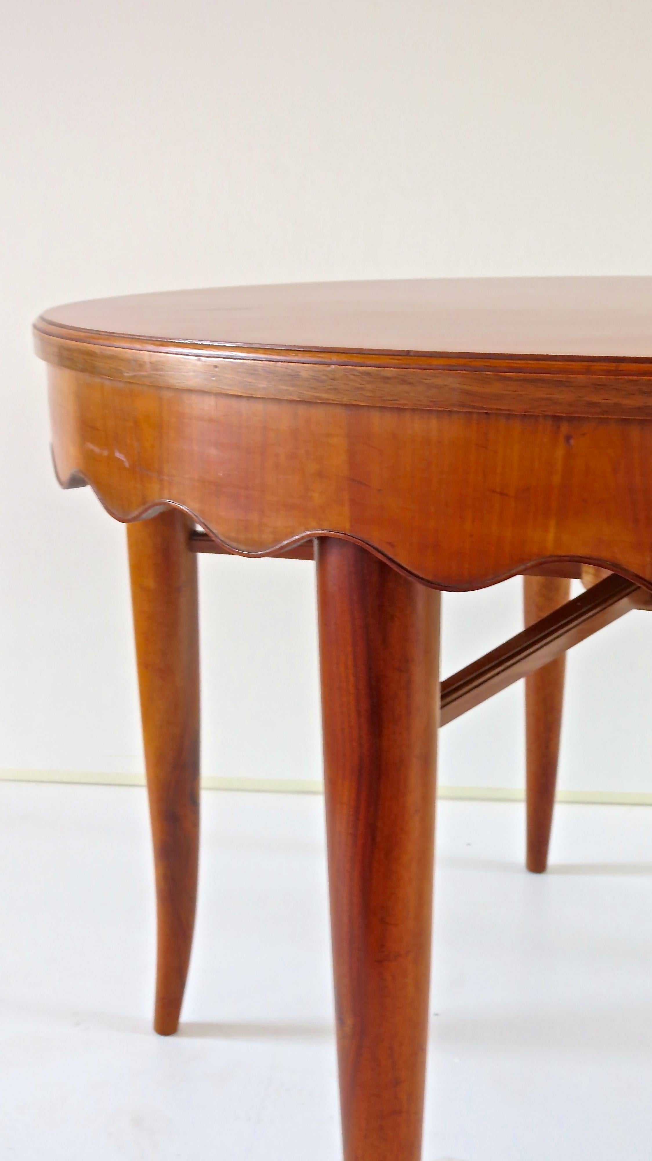 Paolo Buffa Unique Round Dining Table Cherrywood, 1950 6