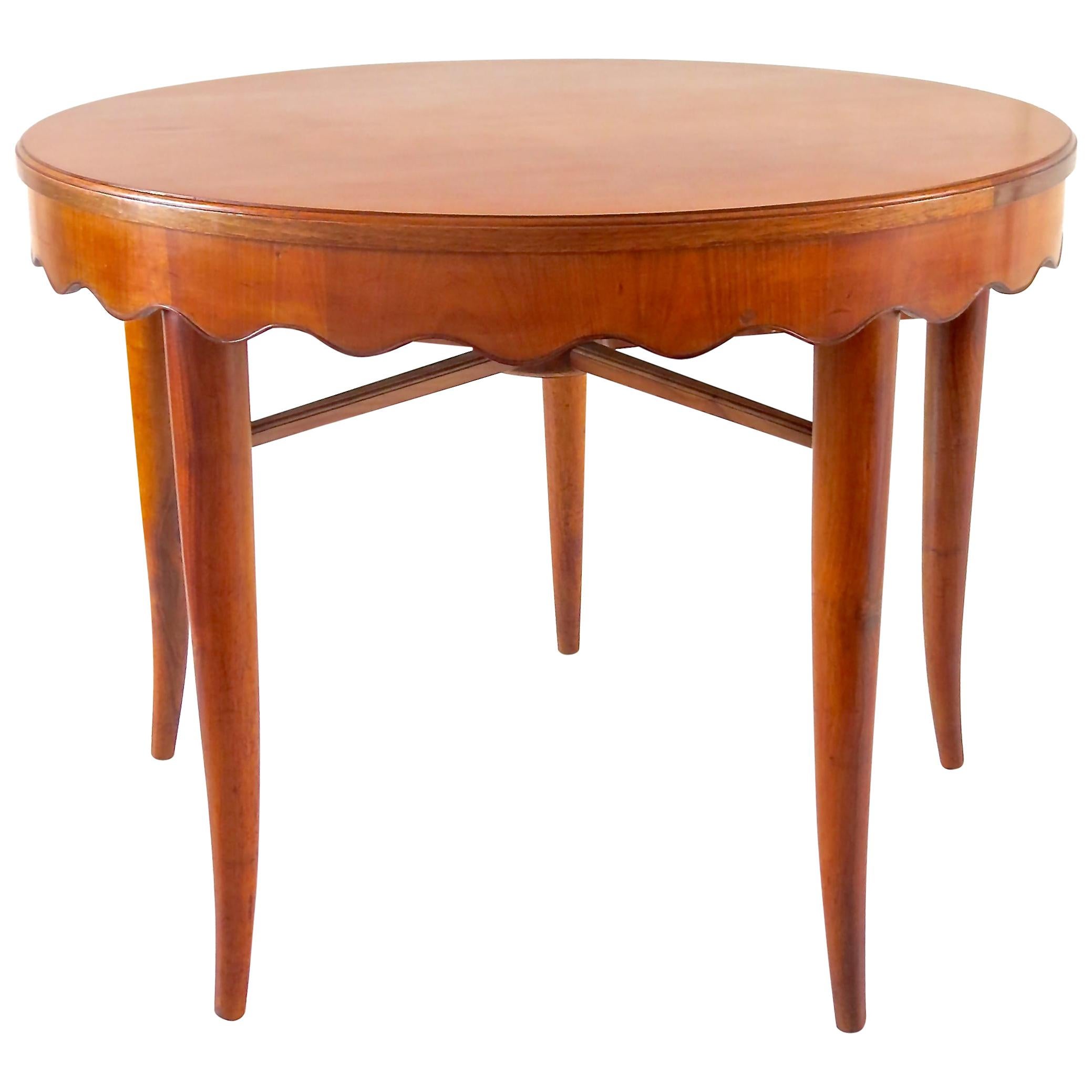 Paolo Buffa Unique Round Dining Table Cherrywood, 1950