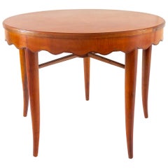 Paolo Buffa Table à manger ronde unique en bois de cerisier:: 1950