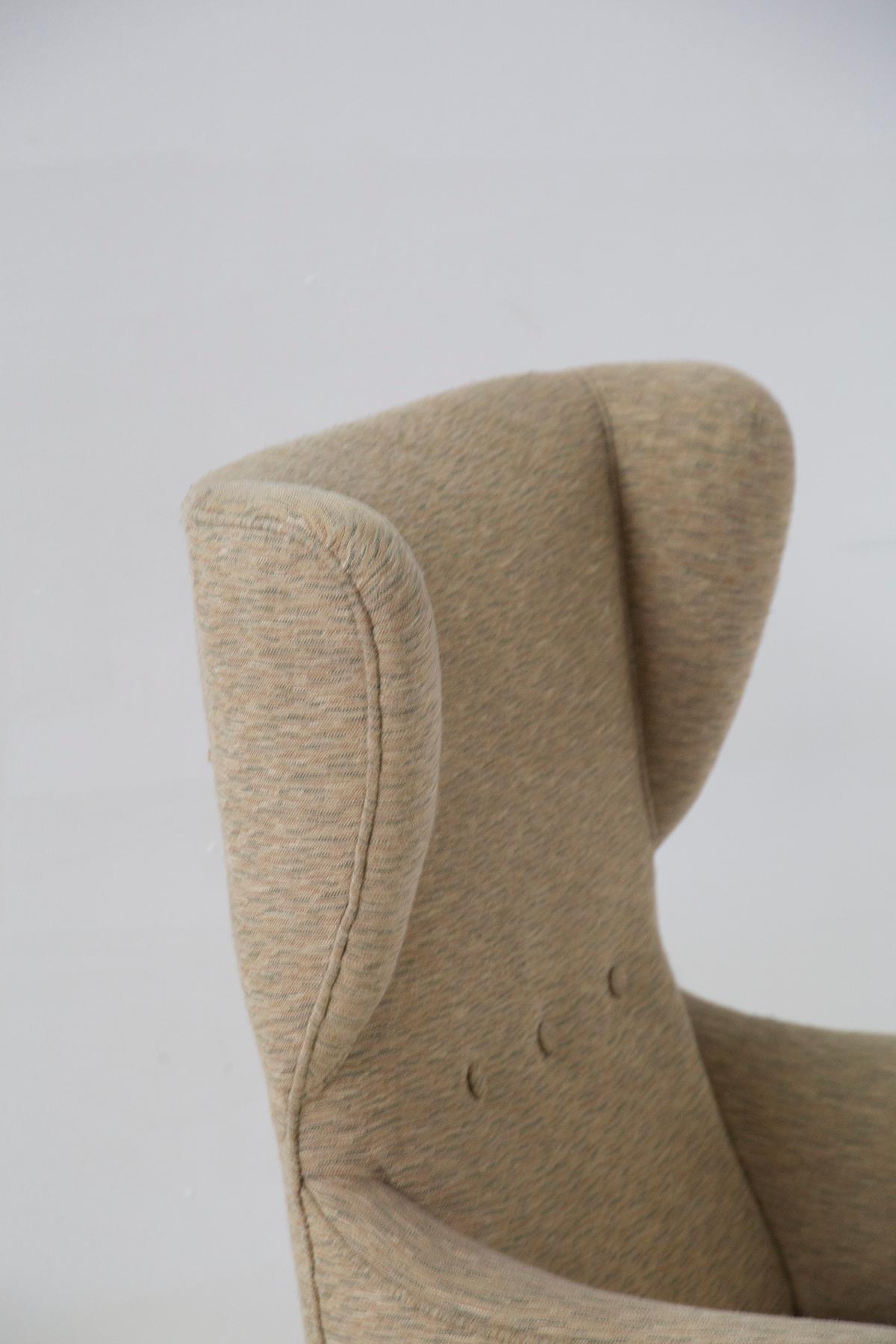 Italienische Vintage-Sessel aus Holz und Stoff von Paolo Buffa 'Attr' im Zustand „Gut“ im Angebot in Milano, IT