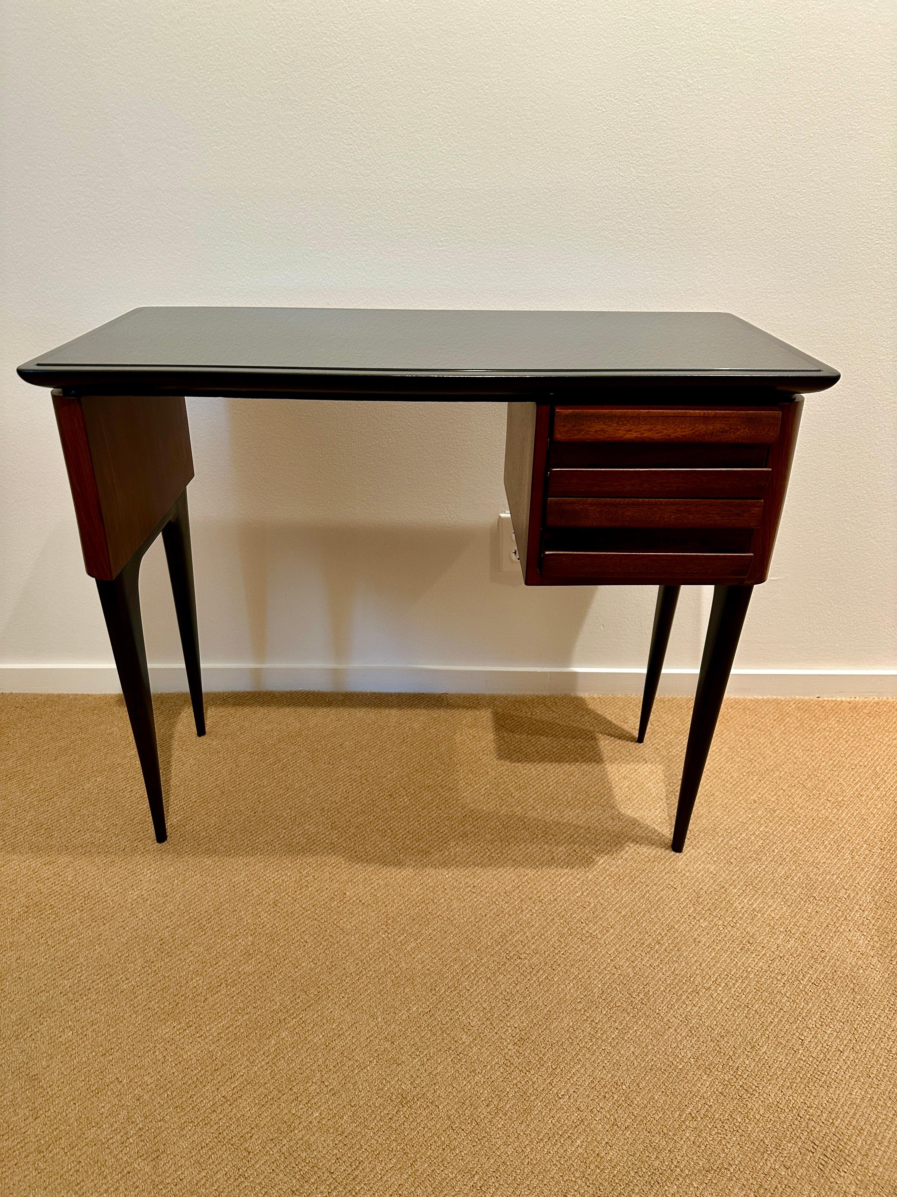 Glass Paolo Buffa Vintage Petite Writing Desk/ Console Table For Sale