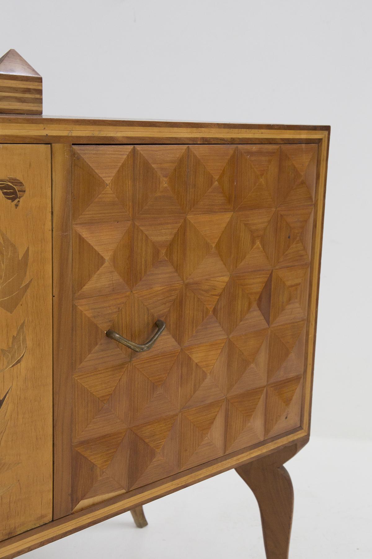 Mid-20th Century Paolo Buffa Vintage Sideboard in Wood and Ceramic 'Attr.'
