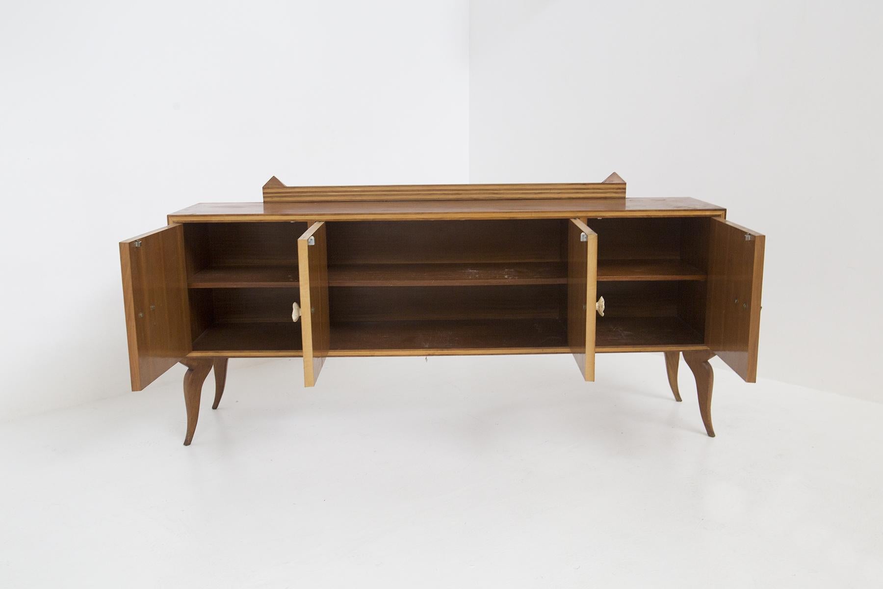 Paolo Buffa Vintage Sideboard in Wood and Ceramic 'Attr.' 2