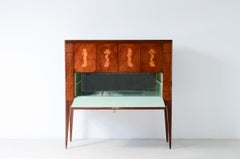 Paolo Buffa, walnut bar cabinet with maple inlaid front