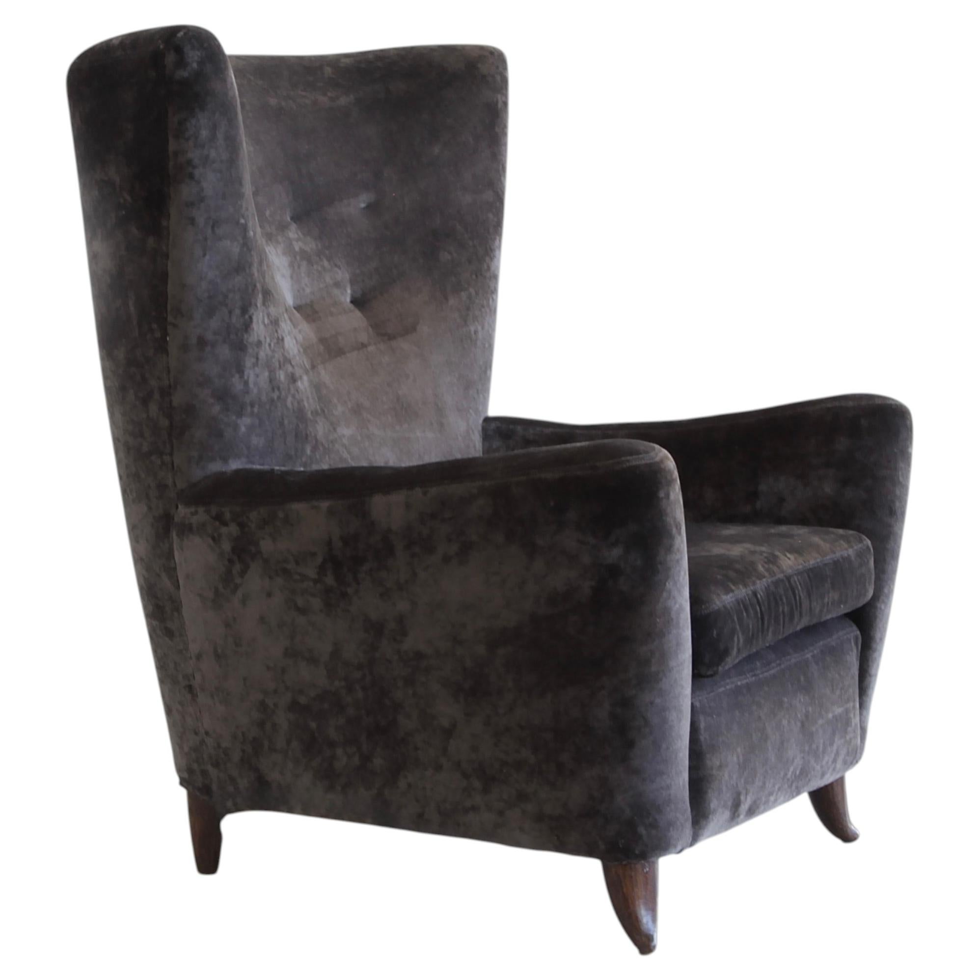 Paolo BUFFA Wingback Chair, Italy 1950s