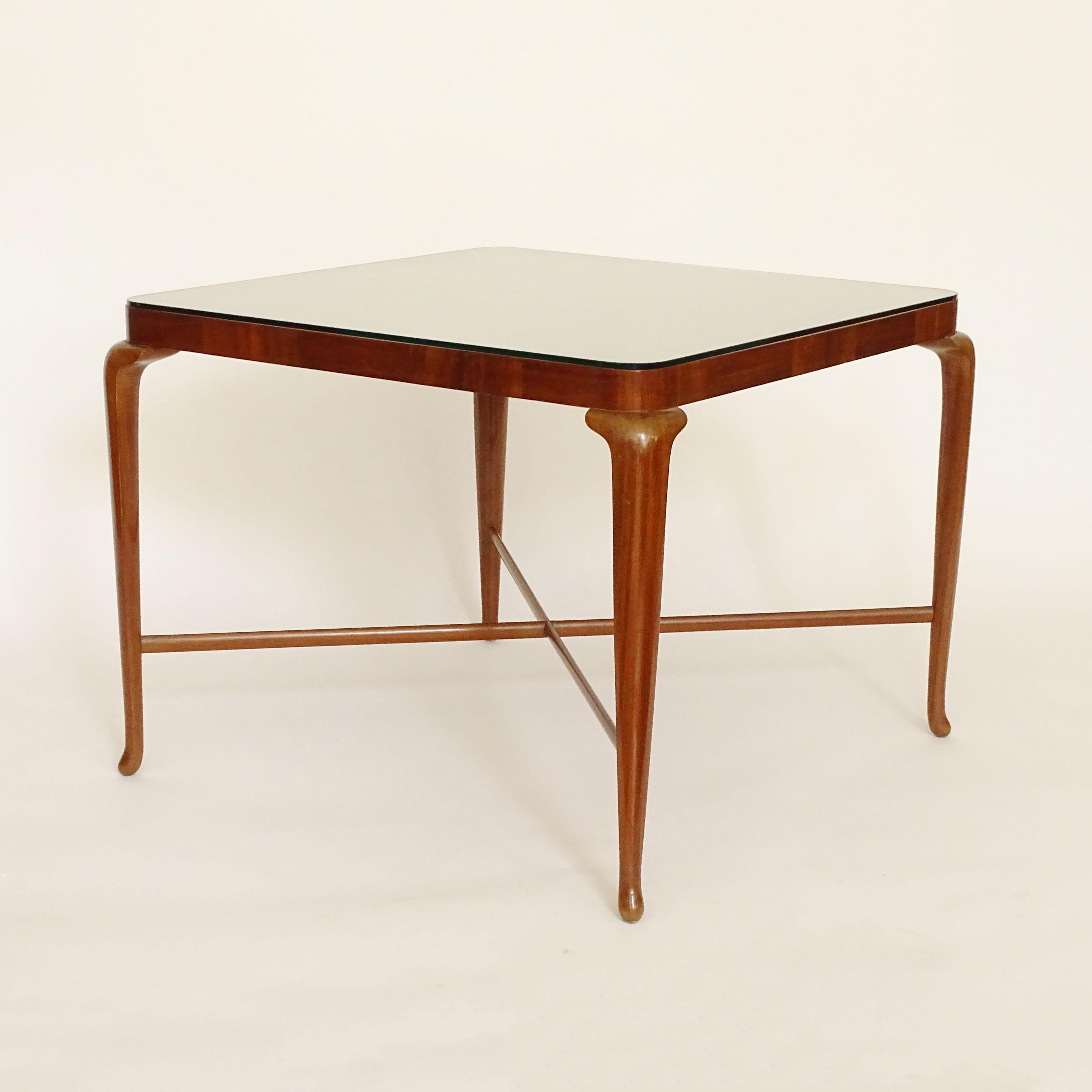 Paolo Buffa Wooden Coffee Table with Squares Top, Italy, 1940s For Sale 4