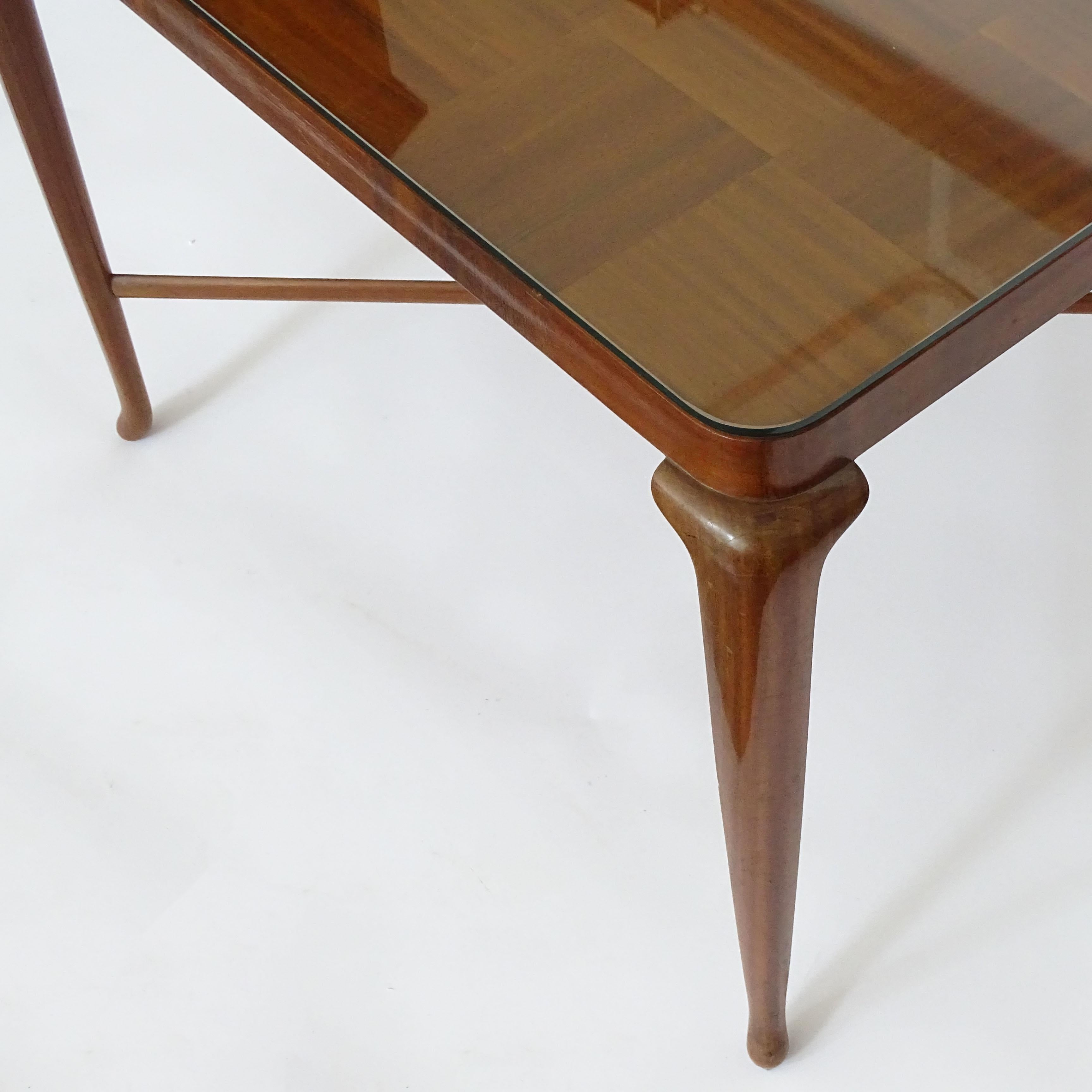 Mid-Century Modern Paolo Buffa Wooden Coffee Table with Squares Top, Italy, 1940s For Sale