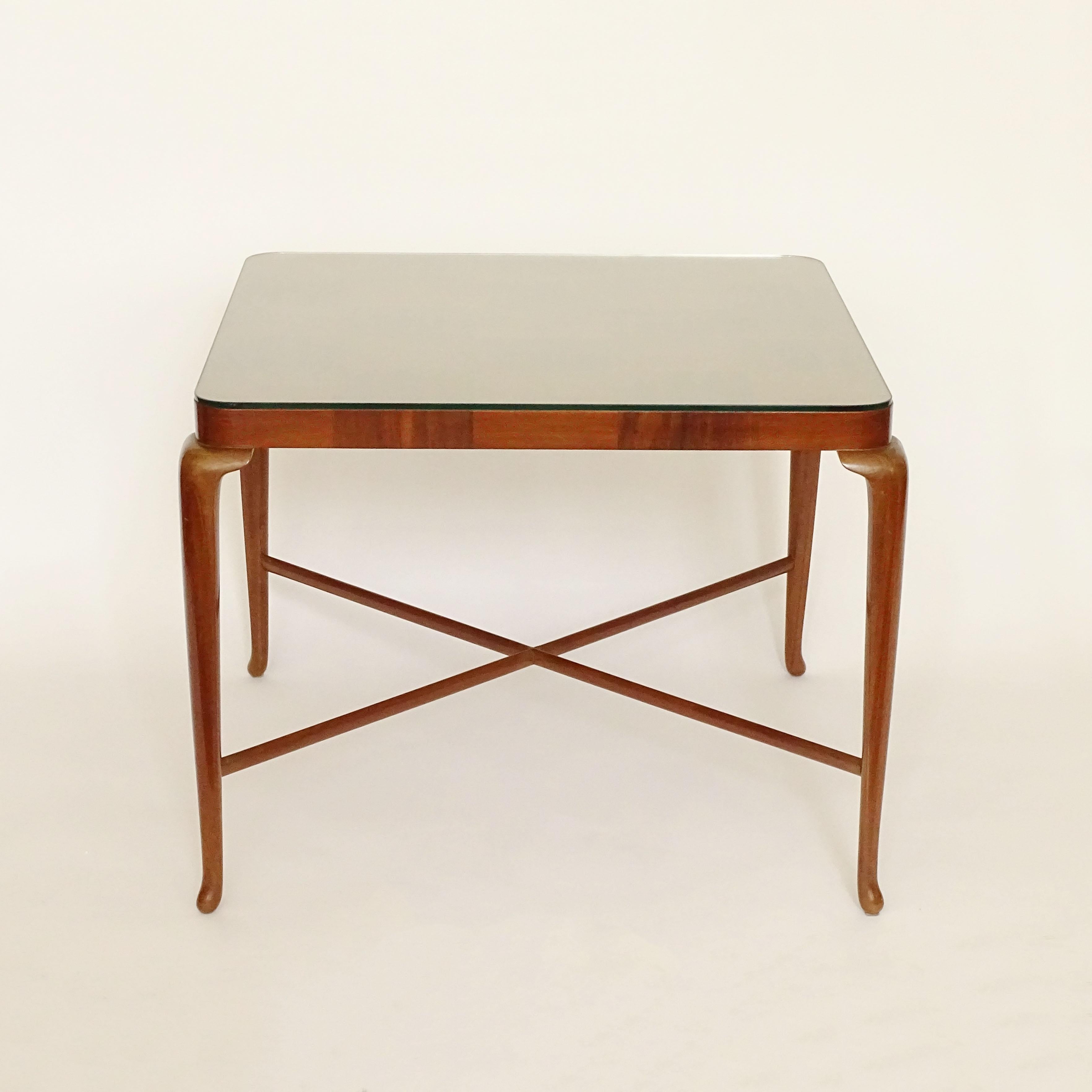 Paolo Buffa Wooden Coffee Table with Squares Top, Italy, 1940s For Sale 1