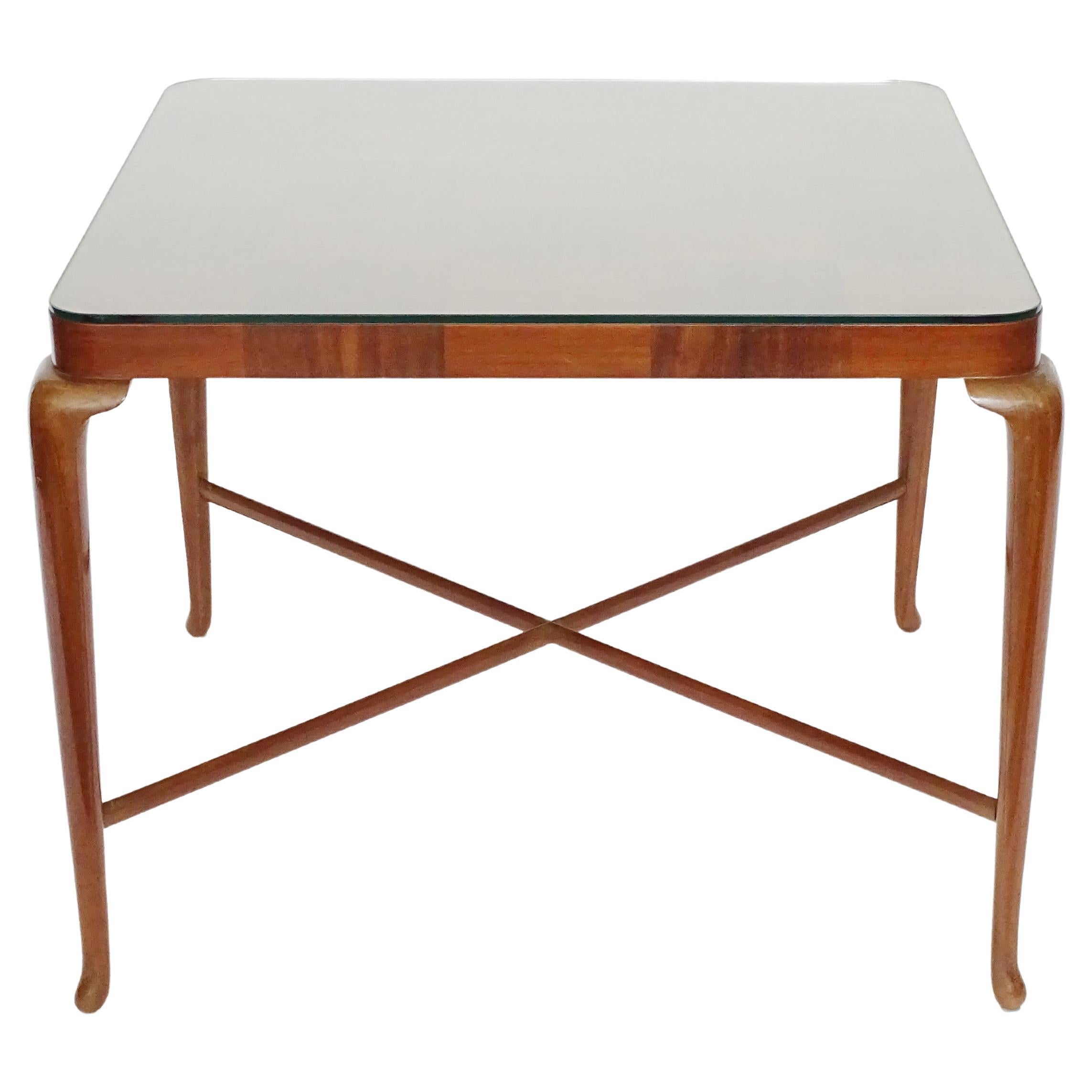 Paolo Buffa Wooden Coffee Table with Squares Top, Italy, 1940s For Sale
