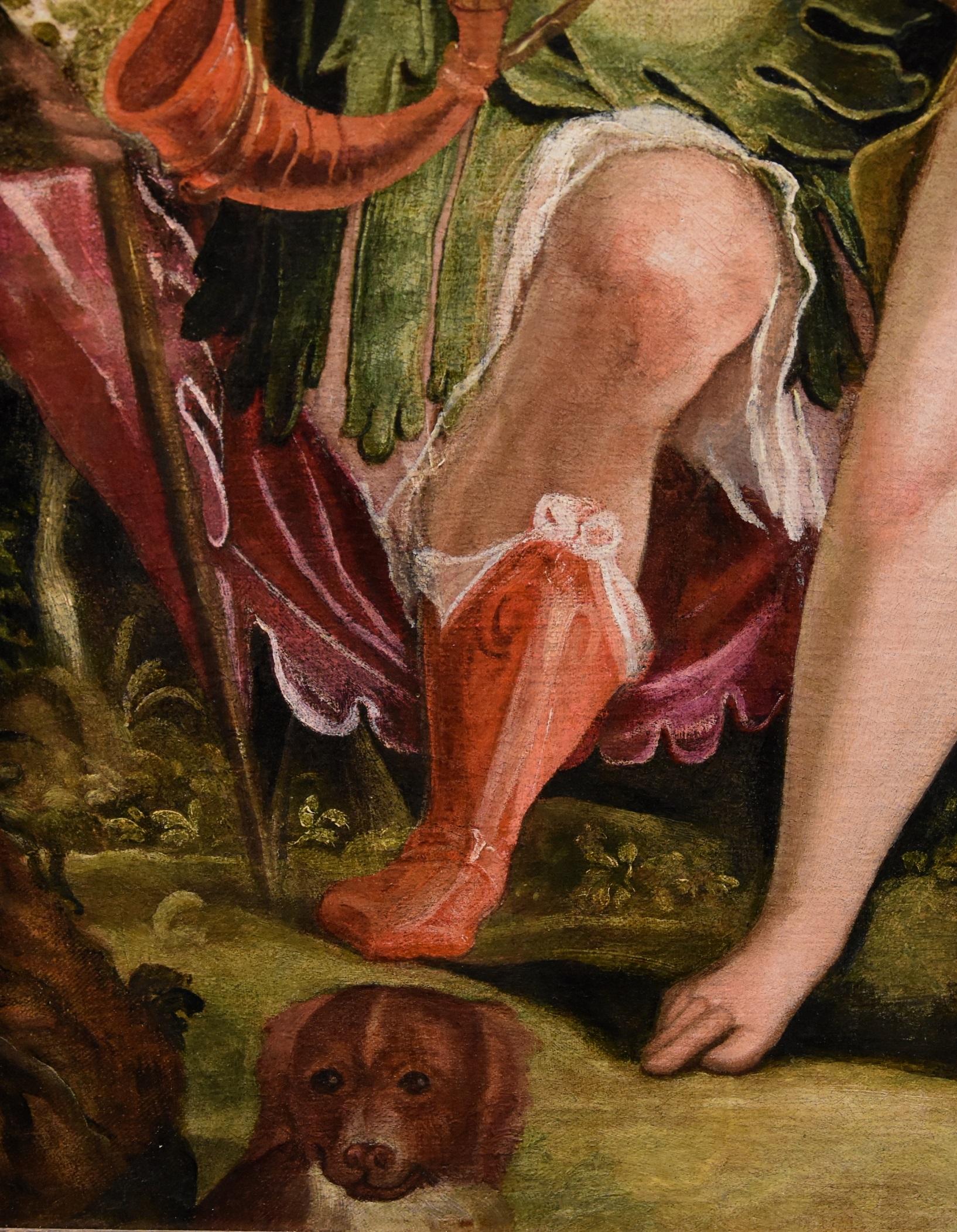 Venus Cupid Véronèse Paint Oil on canvas 16/17th Century Old master Mythological For Sale 8