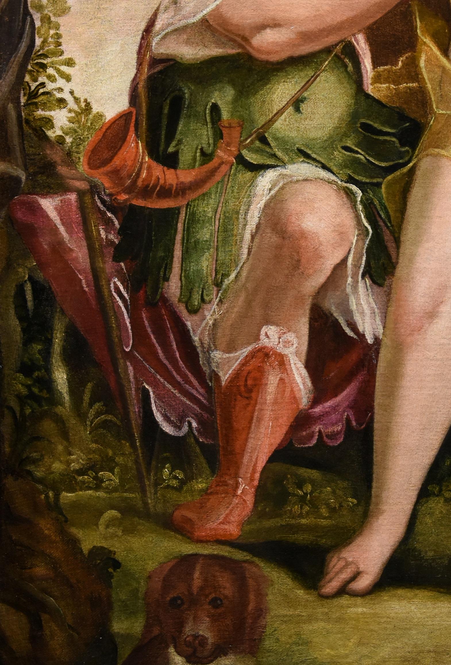 Venus Cupid Véronèse Paint Oil on canvas 16/17th Century Old master Mythological For Sale 10