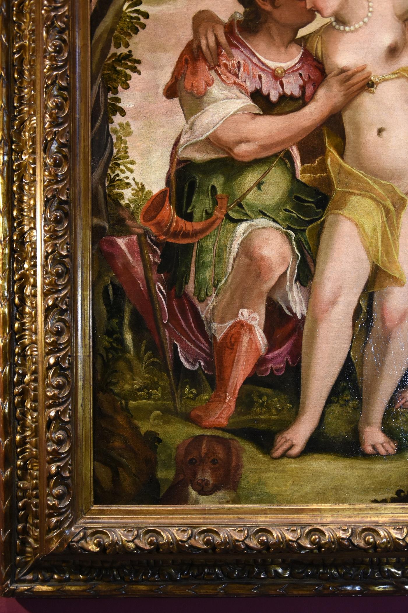 Venus Cupid Véronèse Paint Oil on canvas 16/17th Century Old master Mythological For Sale 11