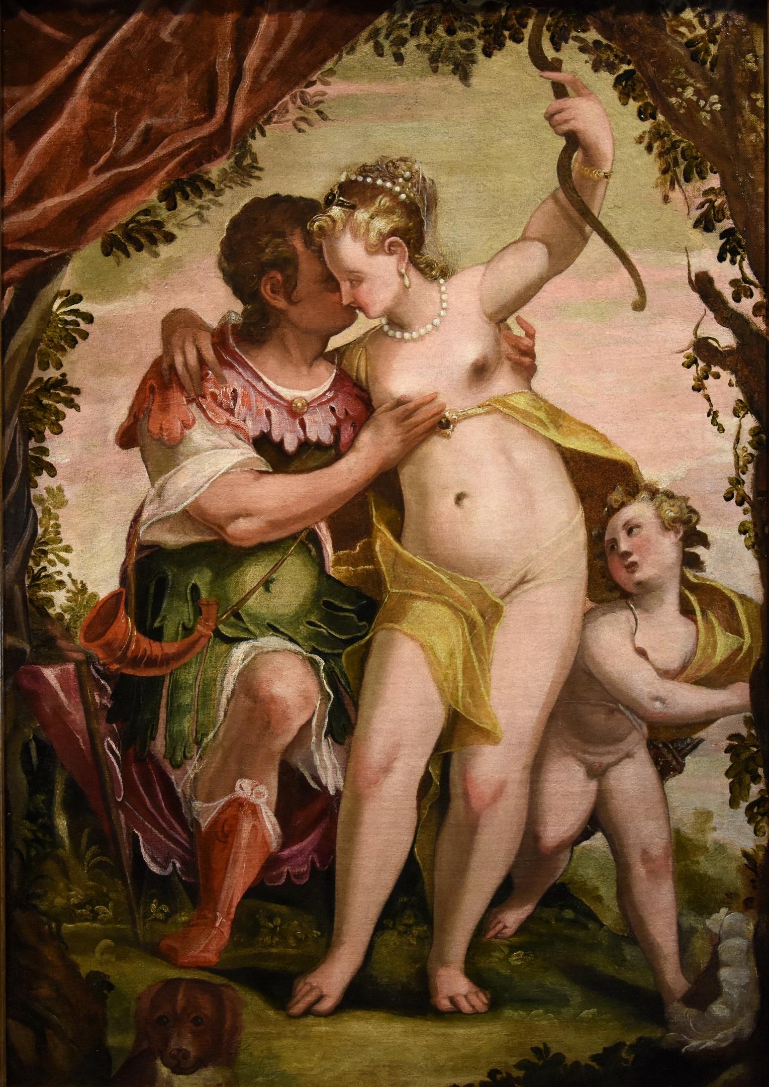 Venus Cupid Véronèse Paint Oil on canvas 16/17th Century Old master Mythological - Painting by Paolo Caliari dit Véronèse (Vérone 1528 - Venise 1588)