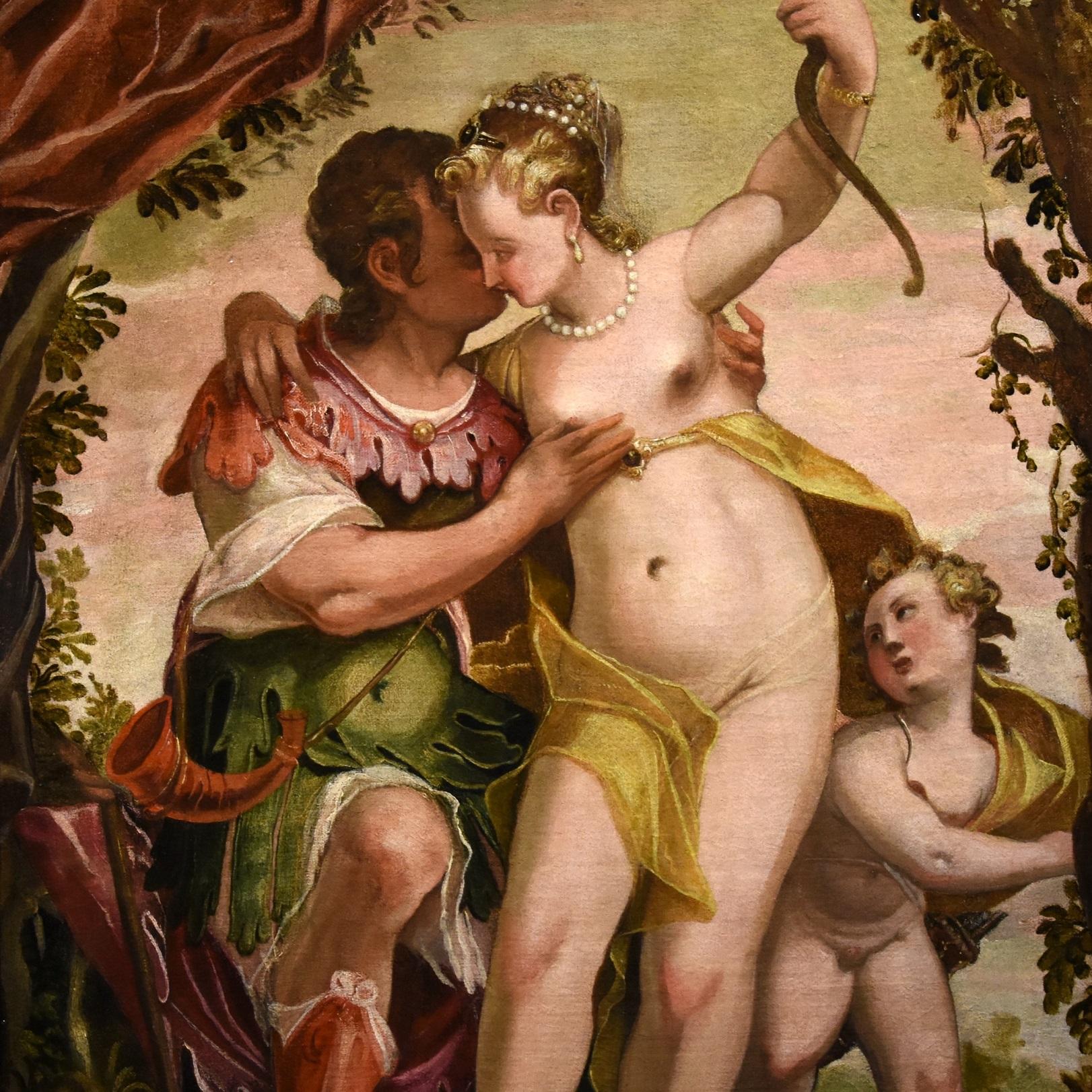 Venus Cupid Véronèse Paint Oil on canvas 16/17th Century Old master Mythological - Old Masters Painting by Paolo Caliari dit Véronèse (Vérone 1528 - Venise 1588)