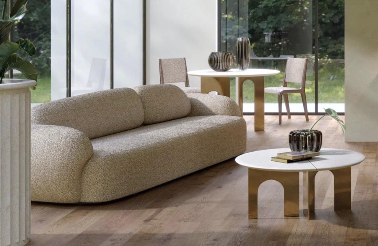 Modern Paolo Castelli Coral White 3-Seater Sofa by Hubert de Malherbe For Sale