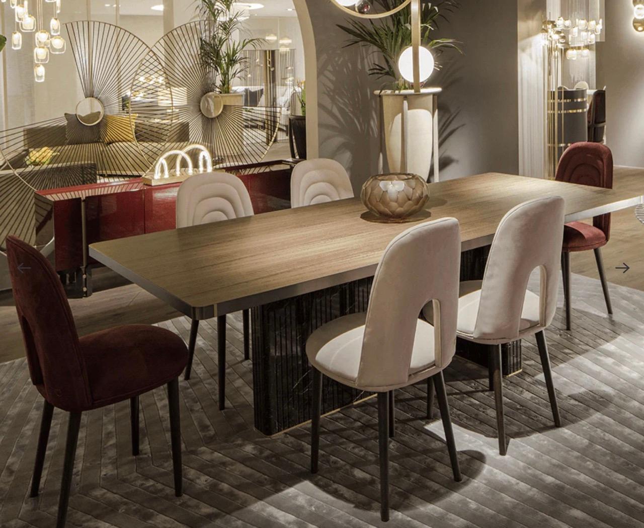 Moderne Paolo Castelli chaise de salle à manger Echo rose en vente