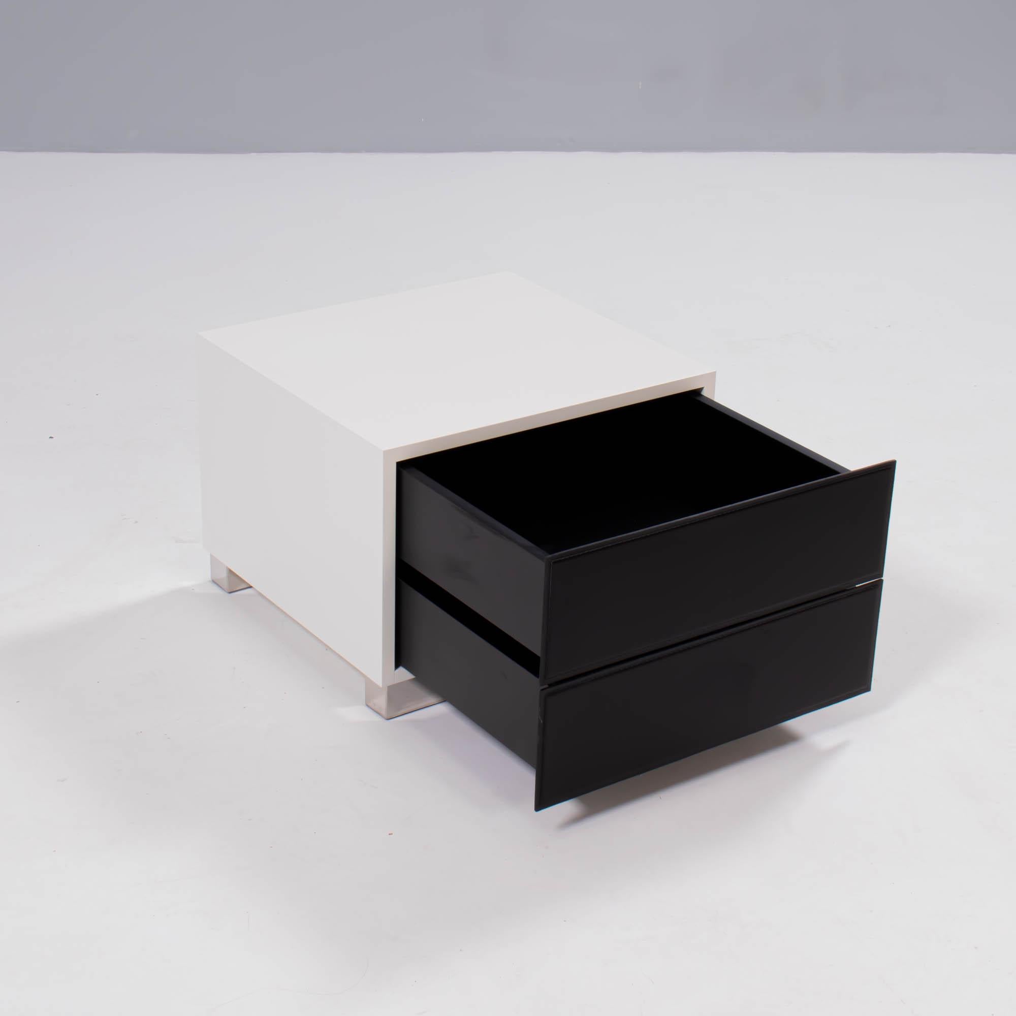 Contemporary Paolo Cattelan Black Leather Dandy Bedside Tables, 2004