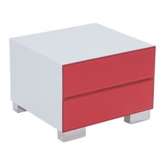 Paolo Cattelan Red Leather Dandy Bedside Table, 2004