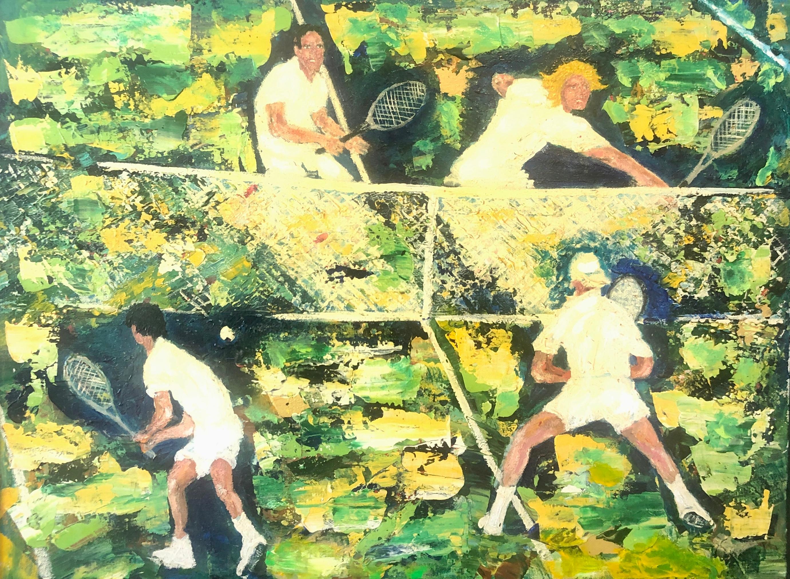 Peinture à l'huile des années 1960 d'après Leroy Neiman Sporting Art - Moderne Painting par Paolo Corvino