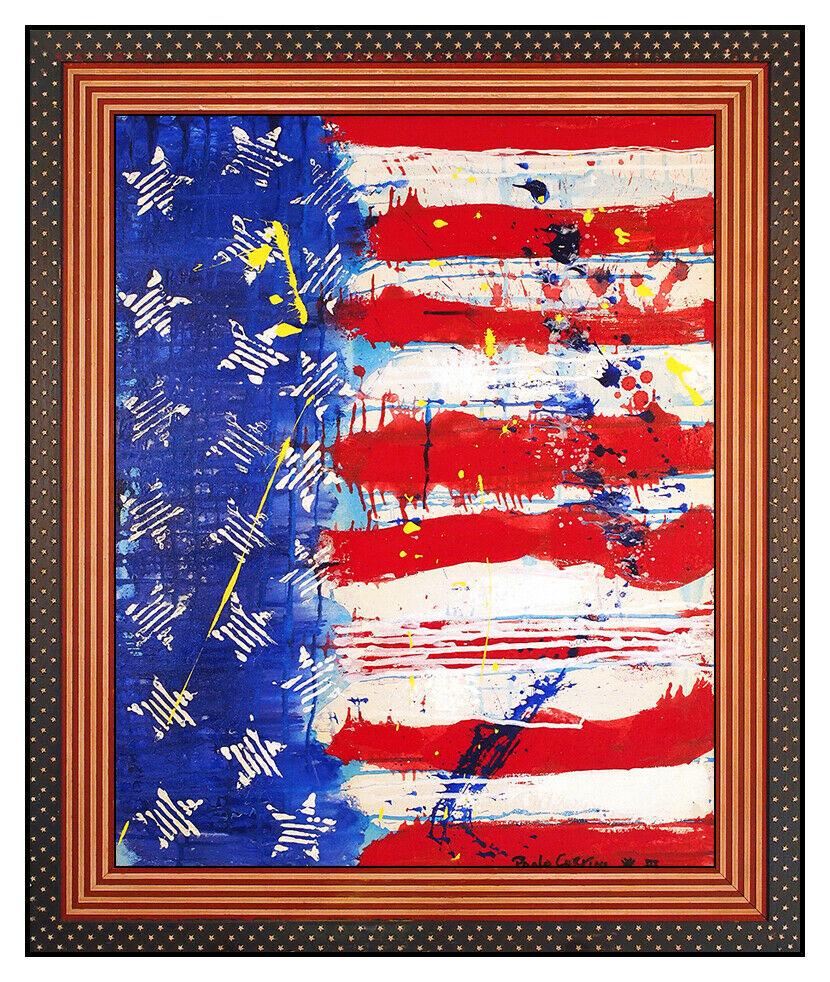 american flag oil painting