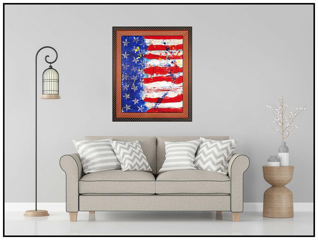 american flag canvas painting